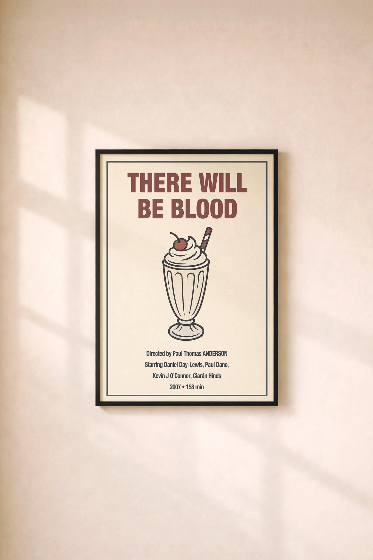 There Will be Blood Minimalist Movie Poster – Milkshake Illustration - Paul Thomas Anderson Film Print – Giclée Cinema Wall Art