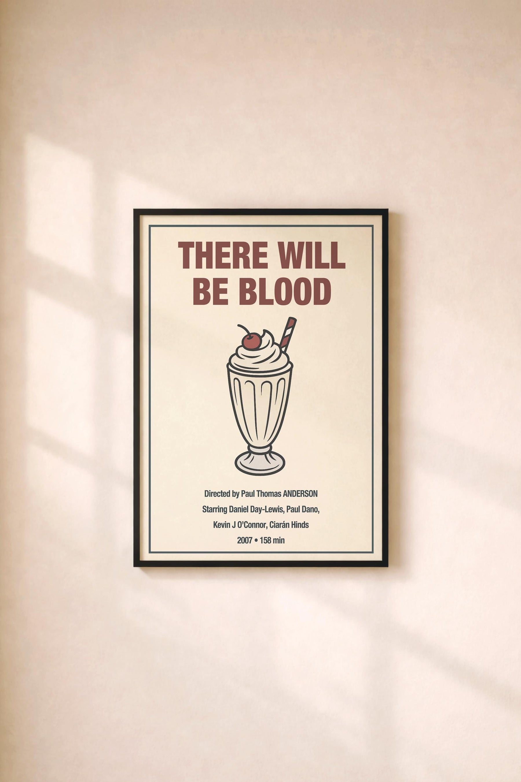 There Will be Blood Minimalist Movie Poster – Milkshake Illustration - Paul Thomas Anderson Film Print – Giclée Cinema Wall Art