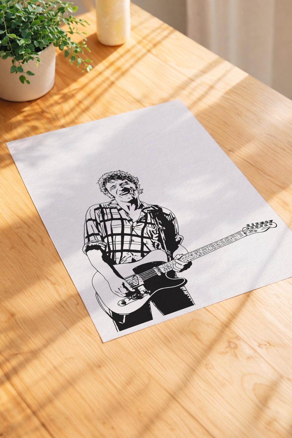 Bruce Springsteen Portrait Giclée Print – The Boss Minimalist Rock Music Icon Wall Art — image 3