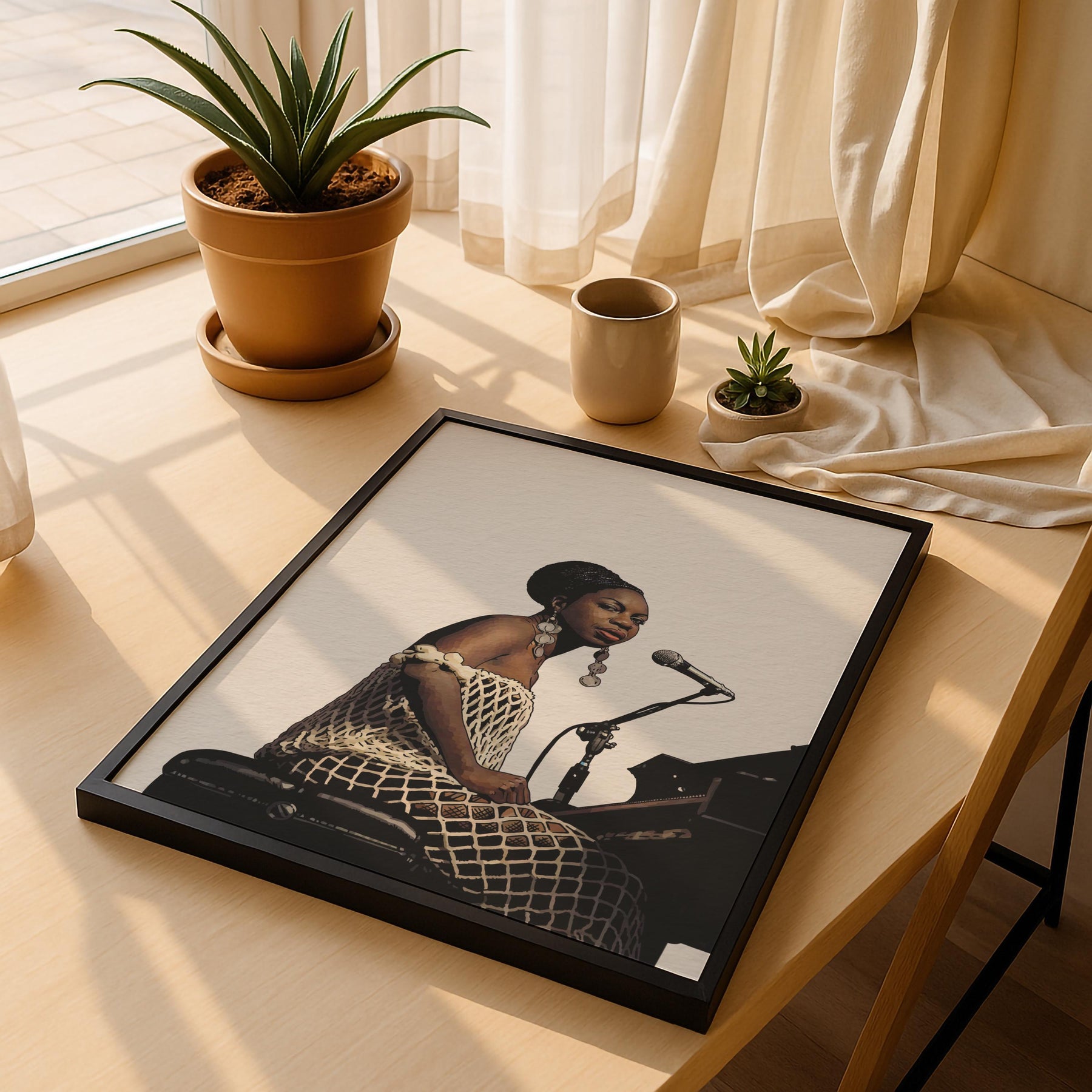 Nina Simone Portrait Giclée Print – Jazz & Soul Music Icon Illustration – Minimalist Music Legend Wall Art — image 9