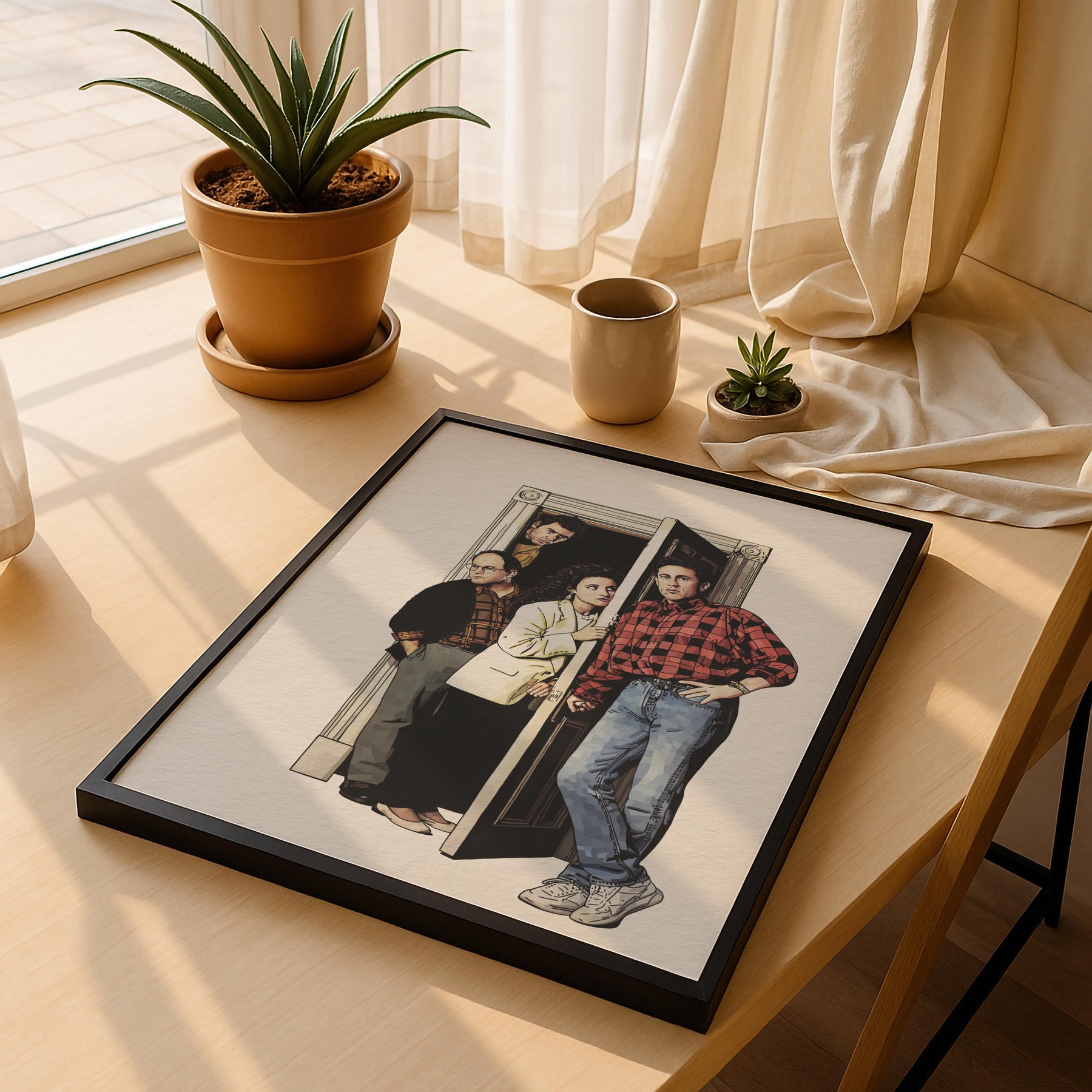 Seinfeld Doorway Portrait Print – Jerry, Elaine, George, Kramer – Minimalist TV Wall Art, Cult Sitcom Illustration Poster — image 9