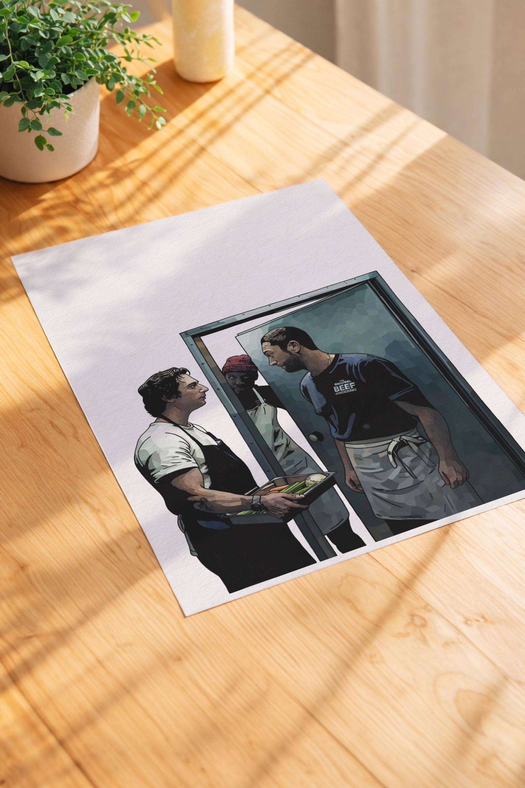 The Bear Portrait Print – Carmy, Richie & Marcus – Kitchen Scene Illustration – Minimalist TV Art (Giclée) — image 5