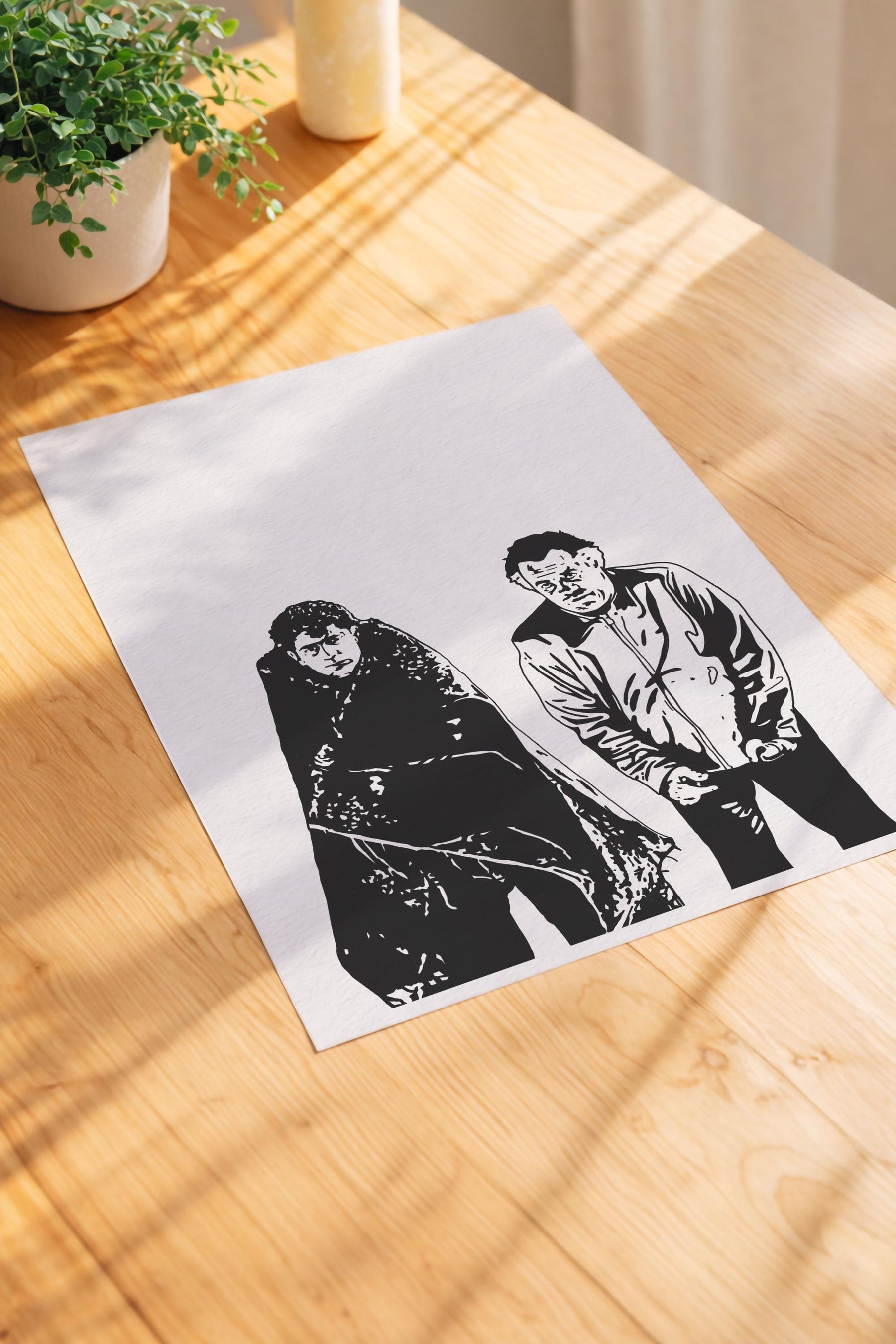 PINE BARRENS - The Sopranos Portrait Print - Minimalist Poster with Paulie & Christopher Hand-Drawn Cult TV Wall Art Giclée Print — image 6