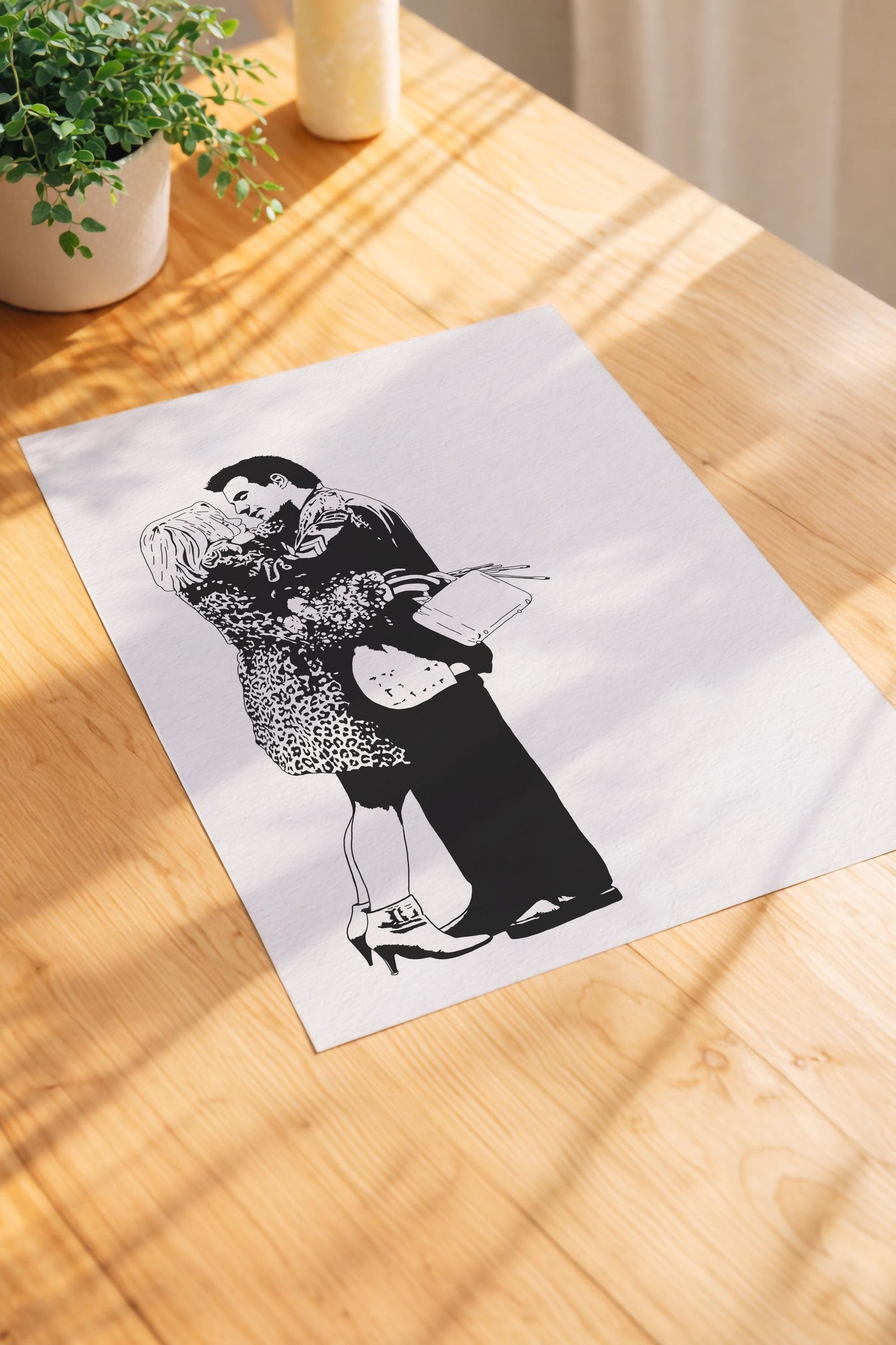 True Romance Clarence & Alabama Portrait Print – 90s Cult Film Minimalist Giclée Wall Art — image 6