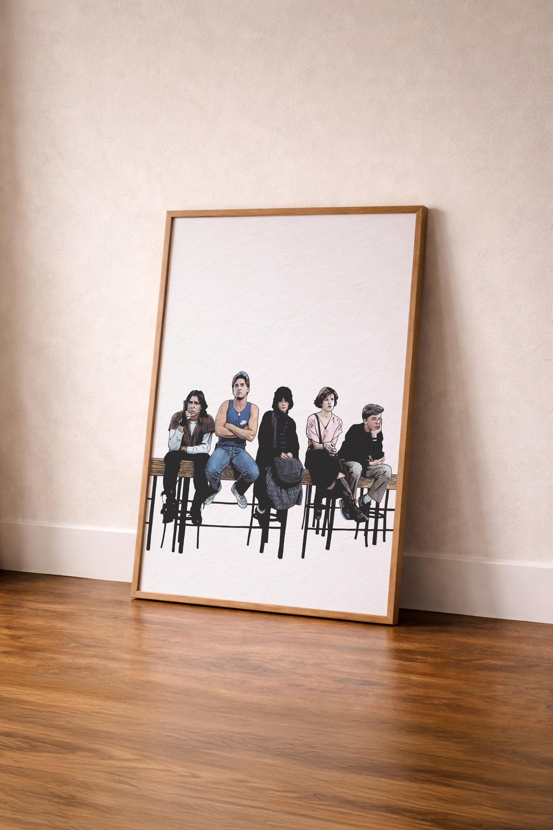 The Breakfast Club Minimalist Art Print – 80s Cult Film Poster, Hand-Drawn Movie Wall Art — image 9