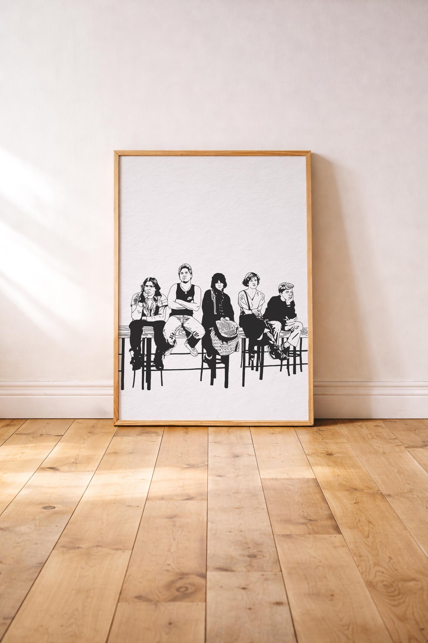The Breakfast Club Minimalist Art Print – 80s Cult Film Poster, Hand-Drawn Movie Wall Art — image 4
