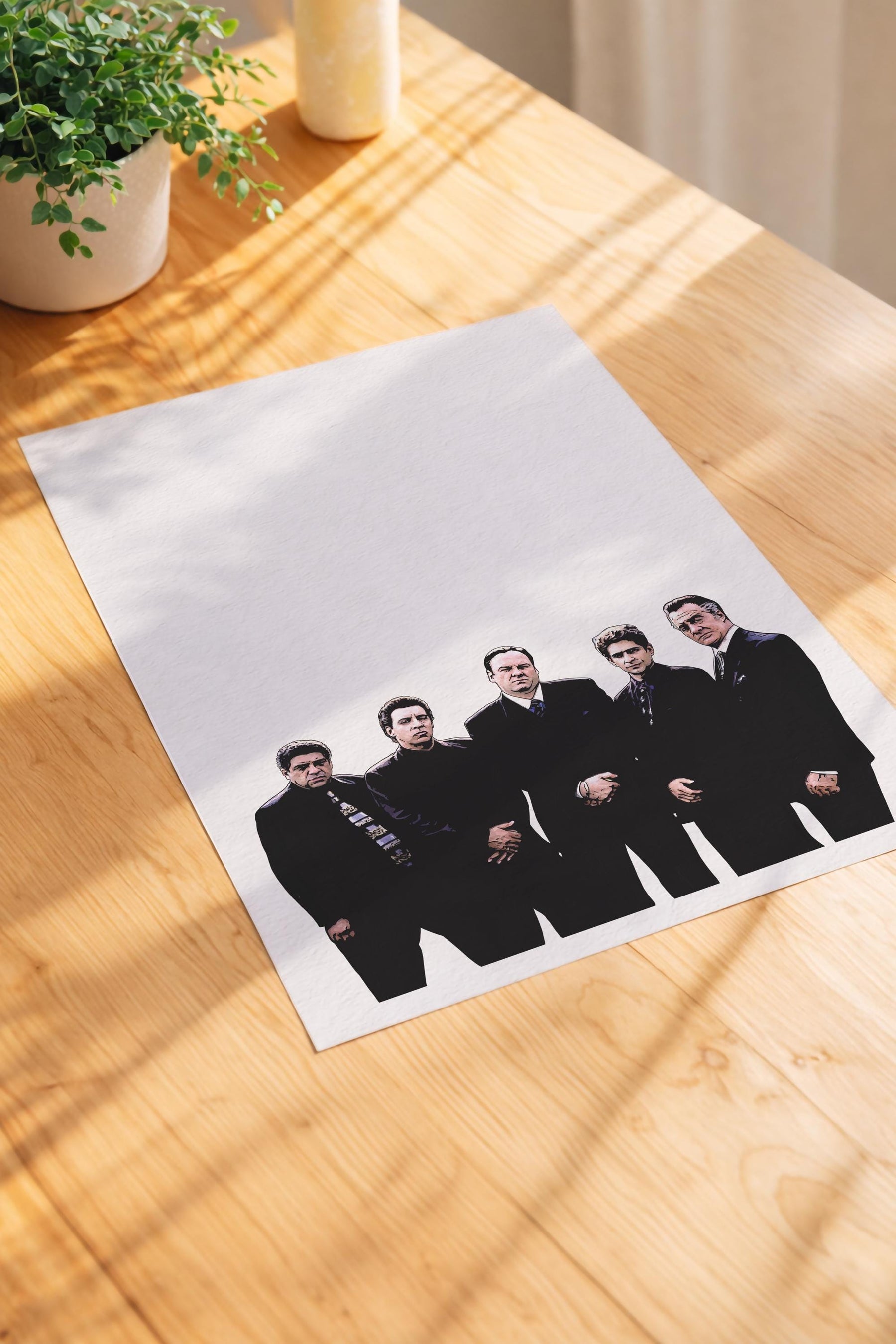 The Sopranos Family Portrait Giclée Print – Hand-Drawn Minimalist Wall Art — image 5