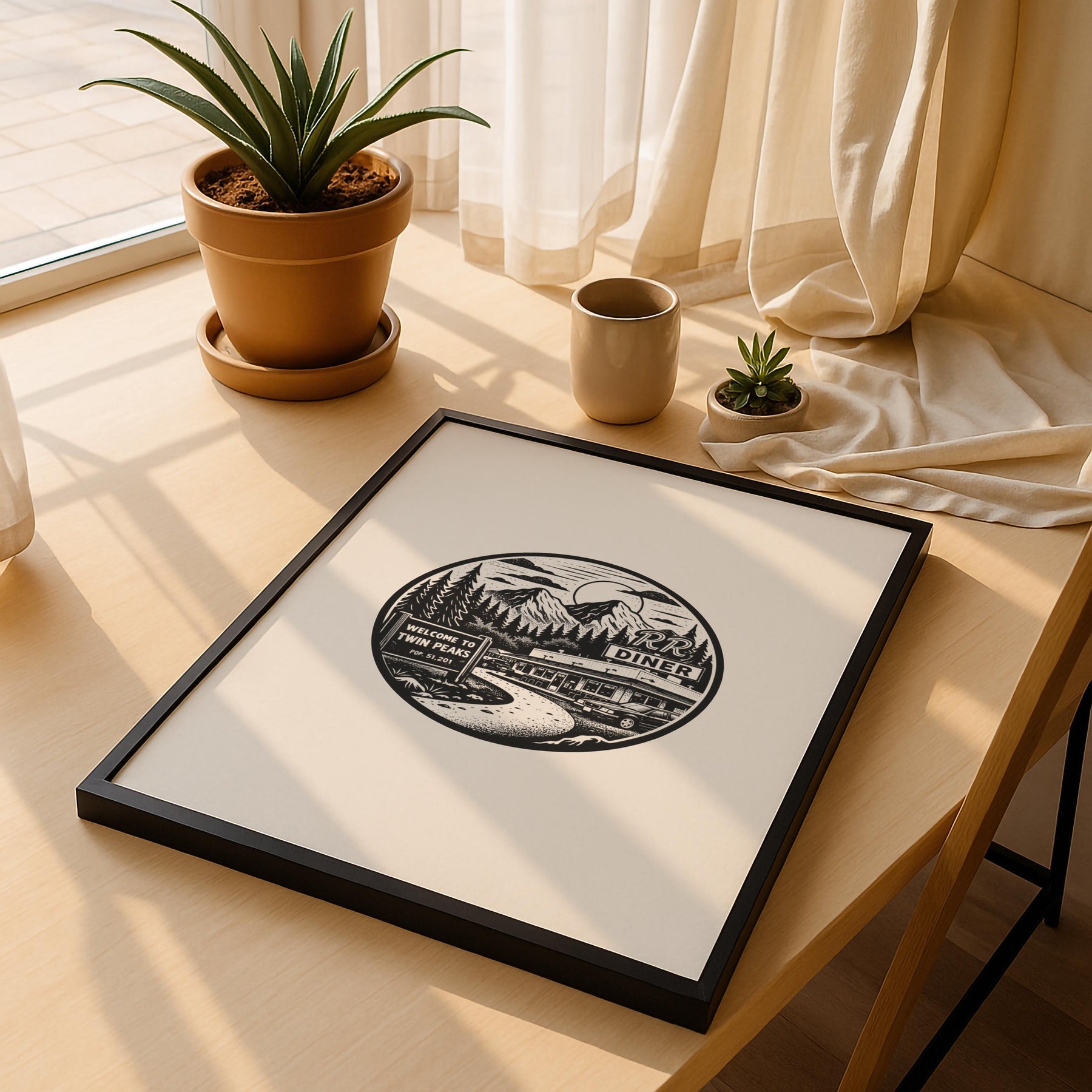 Twin Peaks RR Diner Minimalist Art Print – Giclée TV Wall Décor — image 4