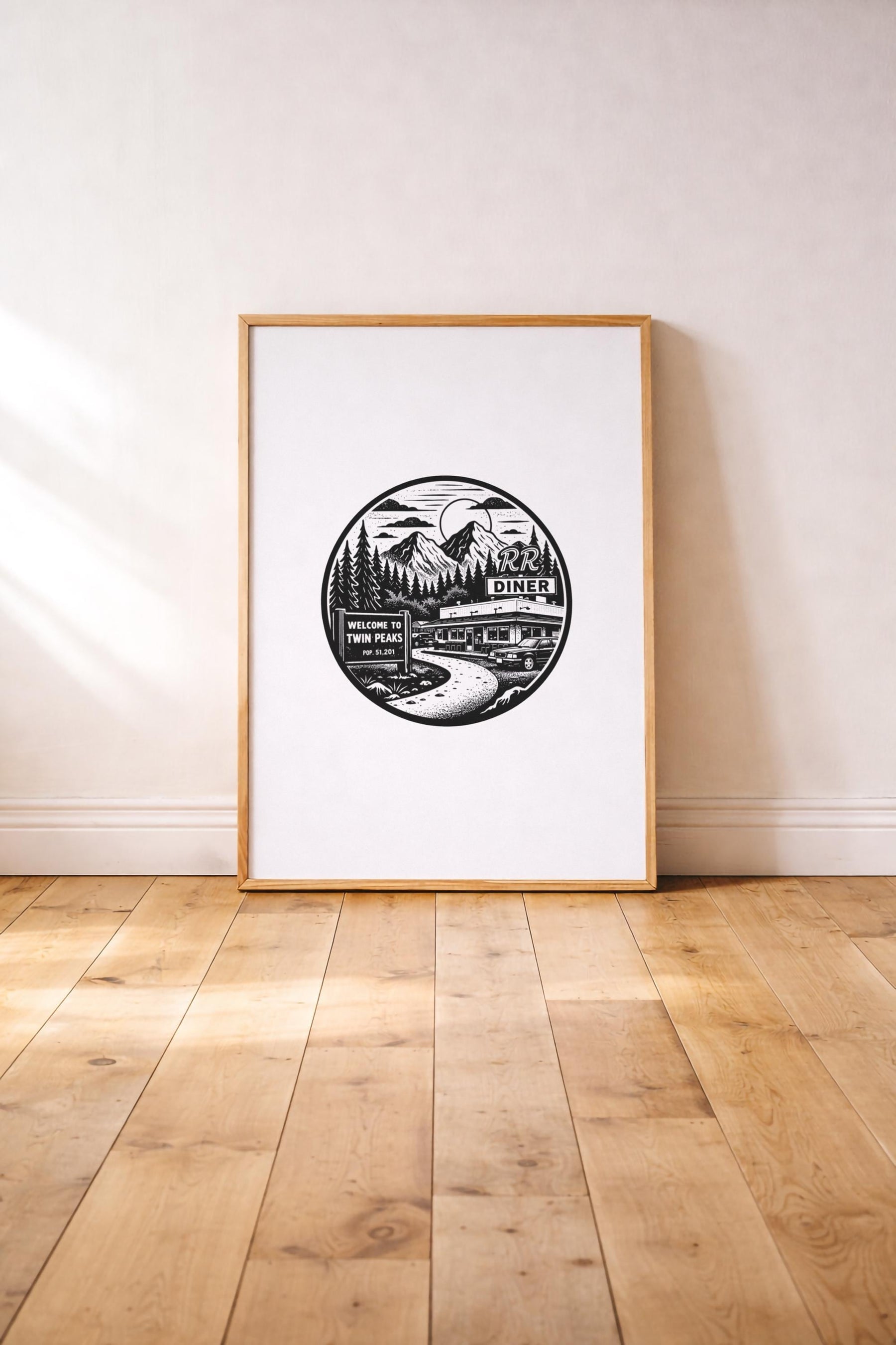 Twin Peaks RR Diner Minimalist Art Print – Giclée TV Wall Décor — image 2