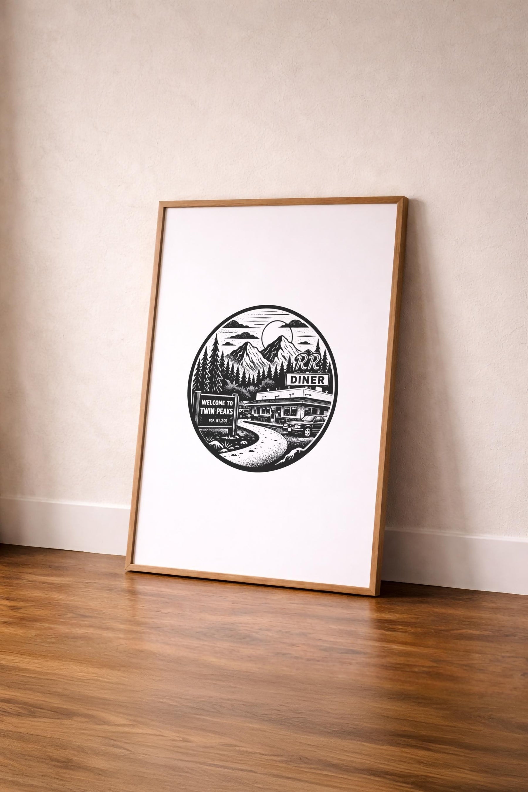 Twin Peaks RR Diner Minimalist Art Print – Giclée TV Wall Décor — image 5