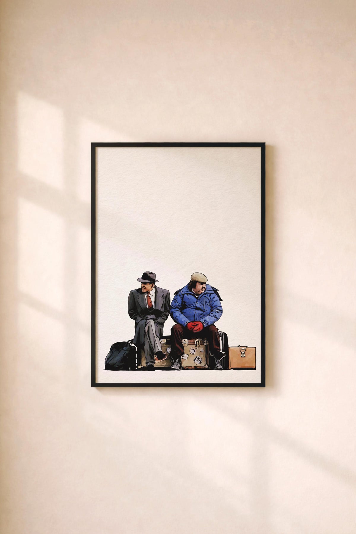 Planes, Trains & Automobiles Portrait Print – 80s Movie Minimalist Wall Art Cult Film Illustration Giclée Print