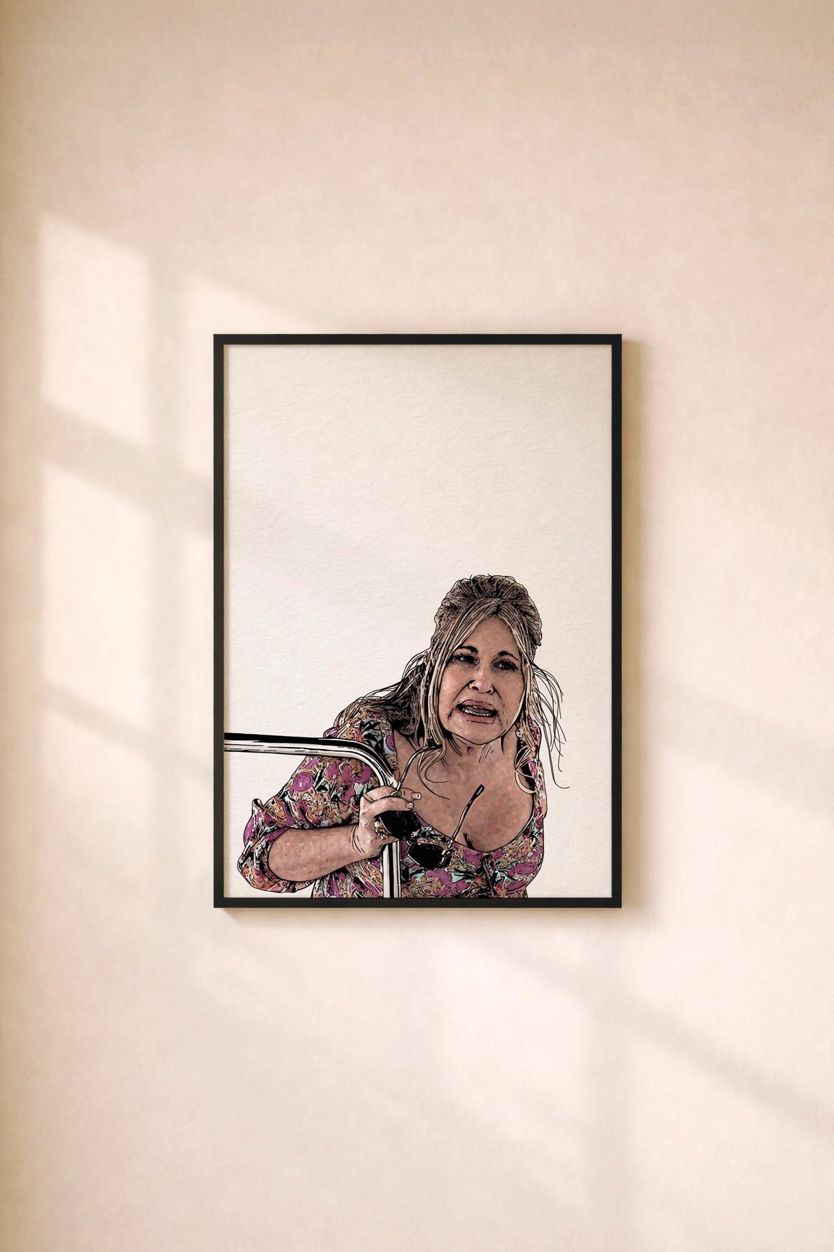 The White Lotus Jennifer Coolidge Portrait Print – Minimalist Tanya McQuoid Giclée Art