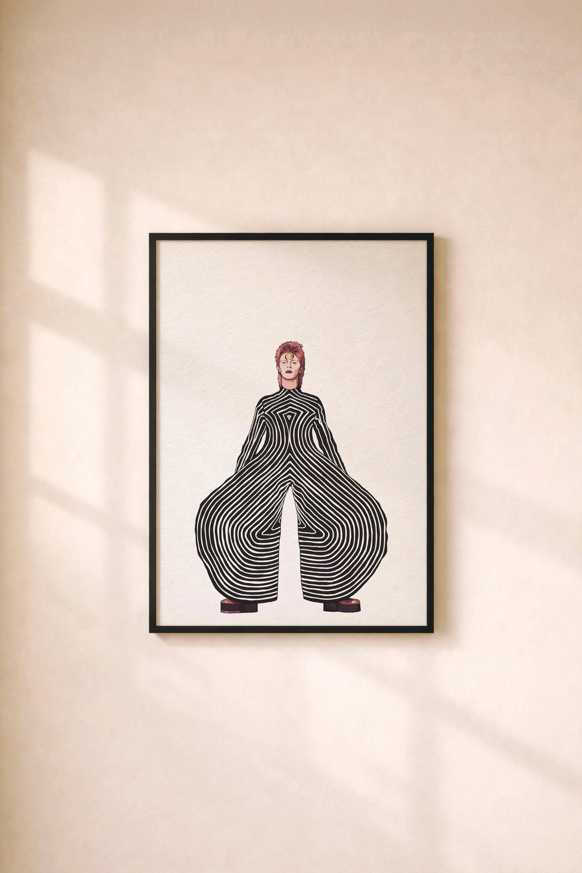 David Bowie Ziggy Stardust Jumpsuit Art Print – Glam Rock Giclée Wall Art
