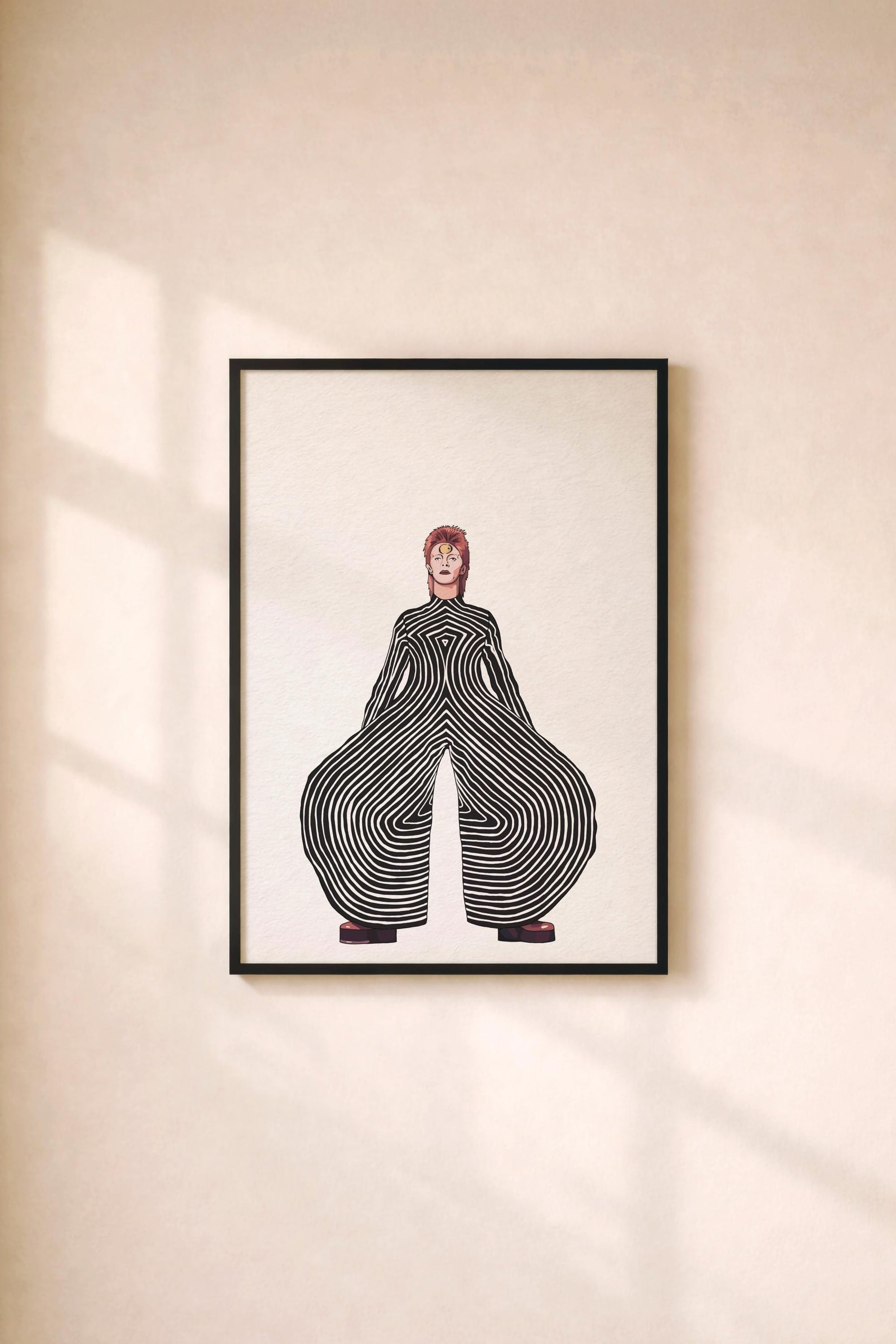 David Bowie Ziggy Stardust Jumpsuit Art Print – Glam Rock Giclée Wall Art