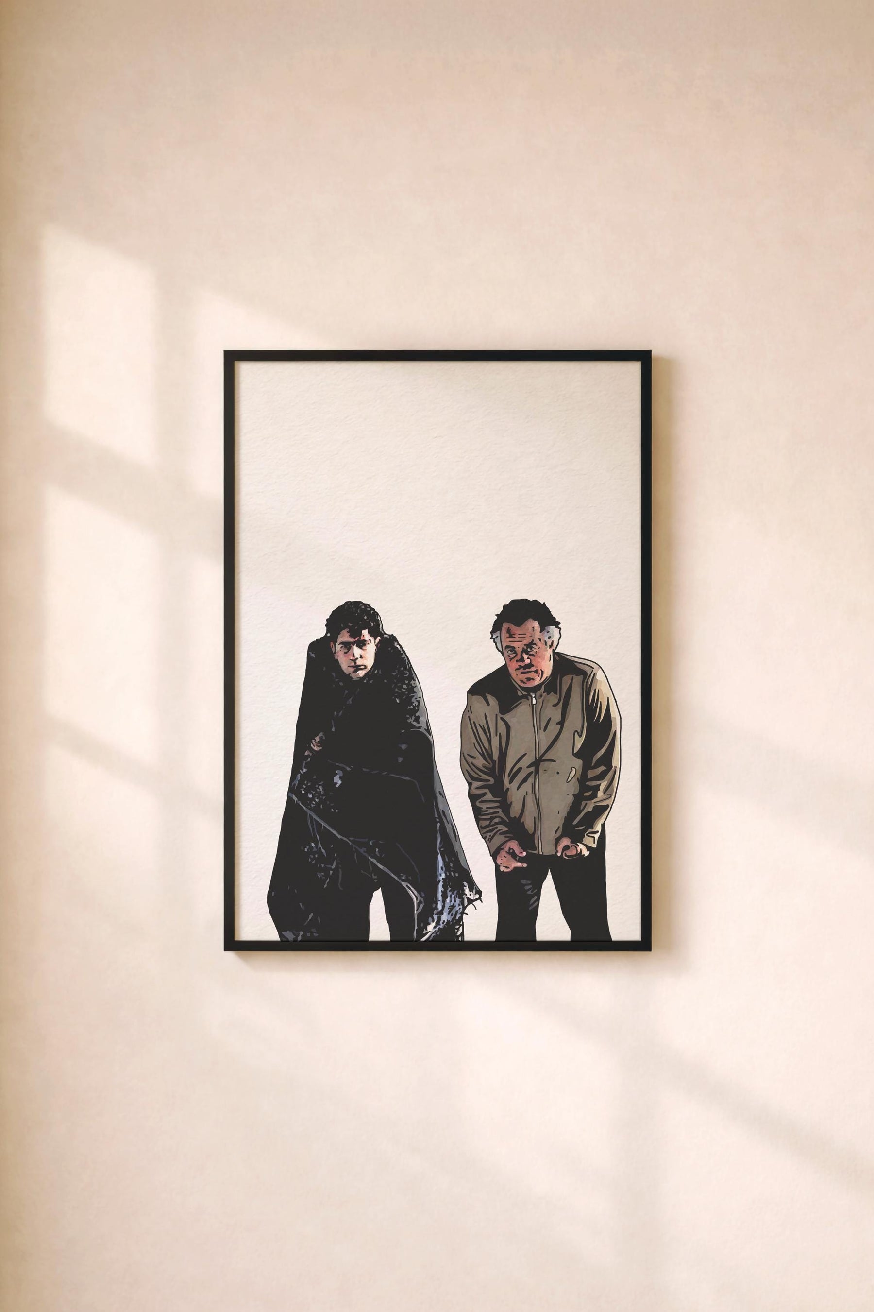 PINE BARRENS - The Sopranos Portrait Print - Minimalist Poster with Paulie & Christopher Hand-Drawn Cult TV Wall Art Giclée Print