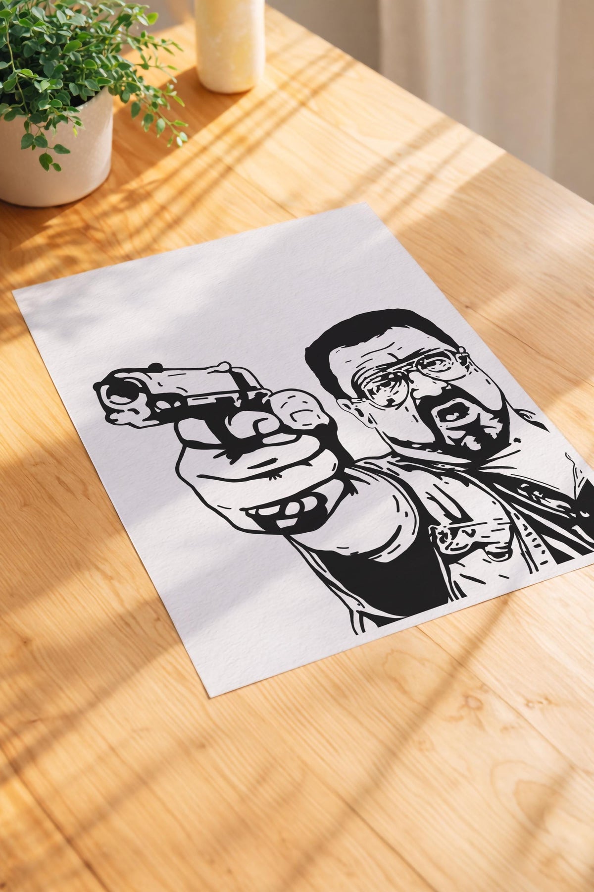 The Big Lebowski Walter Sobchak Art Print – Hand-Drawn Movie Poster — image 3