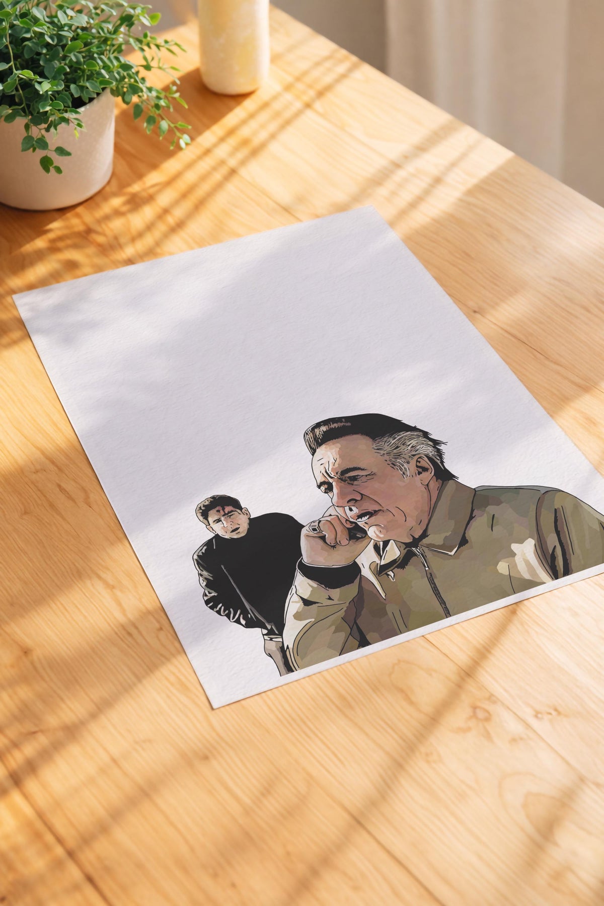 The Sopranos – Pine Barrens Phone Call Scene Portrait Print – Minimalist TV Mob Art (Giclée) — image 5