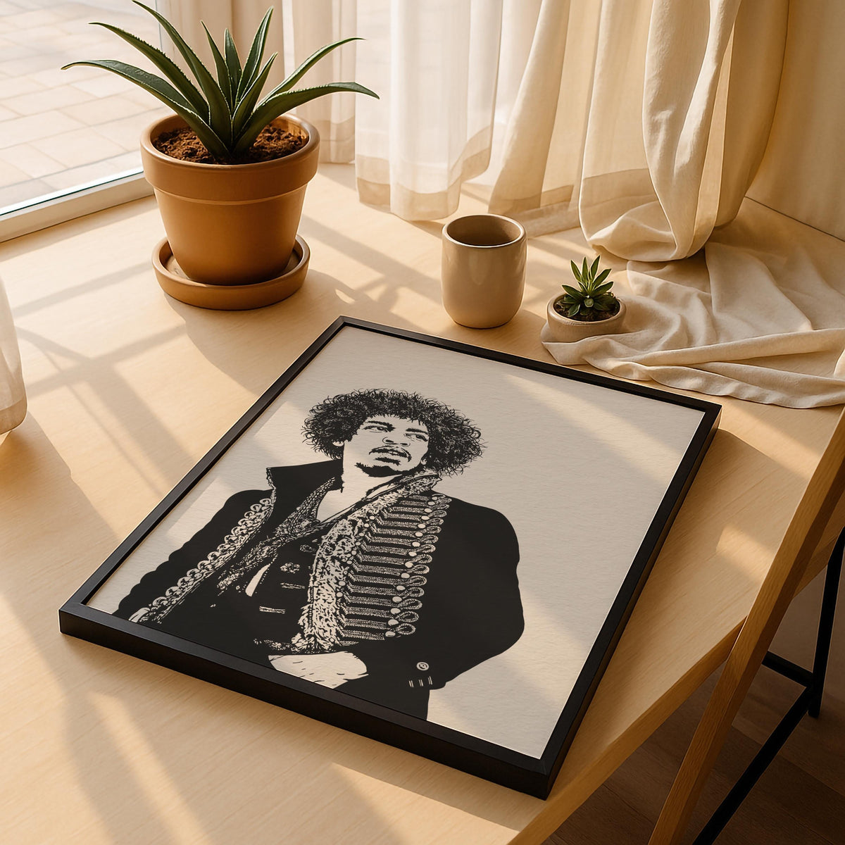 Jimi Hendrix Portrait Giclée Print – Minimalist Music Icon Wall Art — image 4