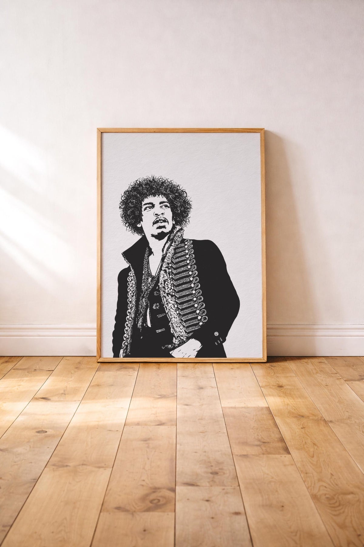 Jimi Hendrix Portrait Giclée Print | Minimalist Music Icon Wall Art