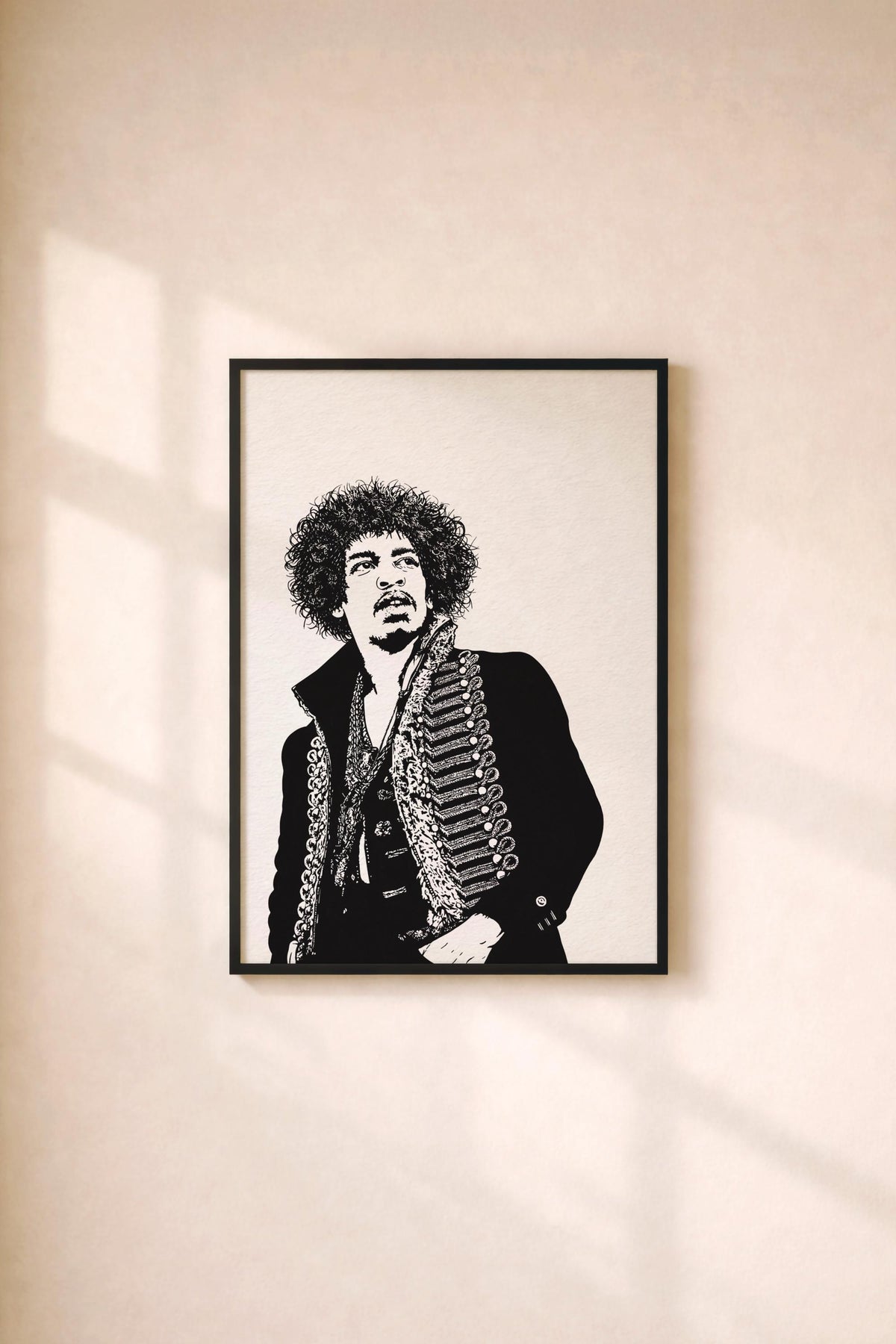 Jimi Hendrix Portrait Giclée Print – Minimalist Music Icon Wall Art