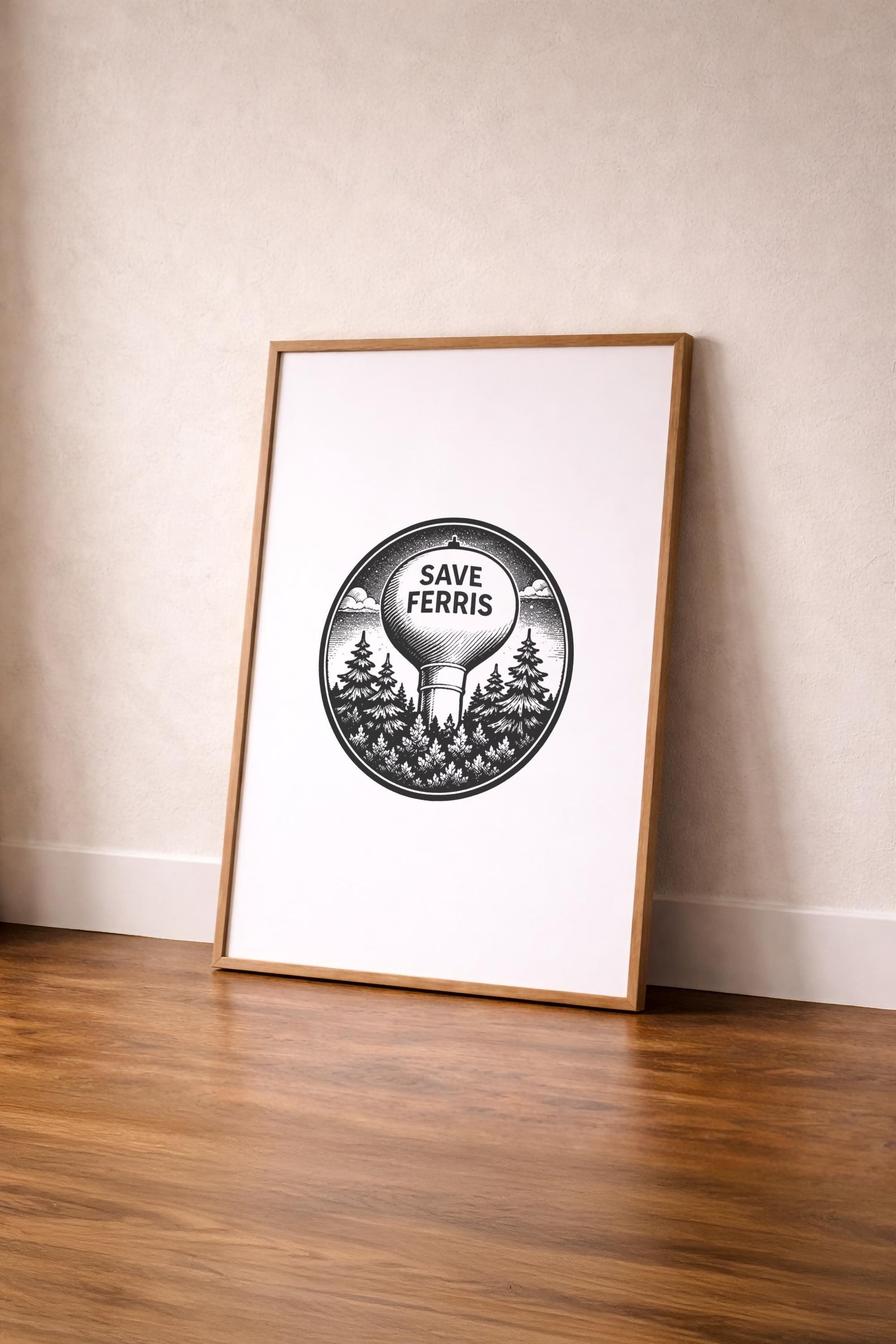 Ferris Bueller Save Ferris Water Tower Minimalist Art Print - Giclée Movie Wall Décor — image 4