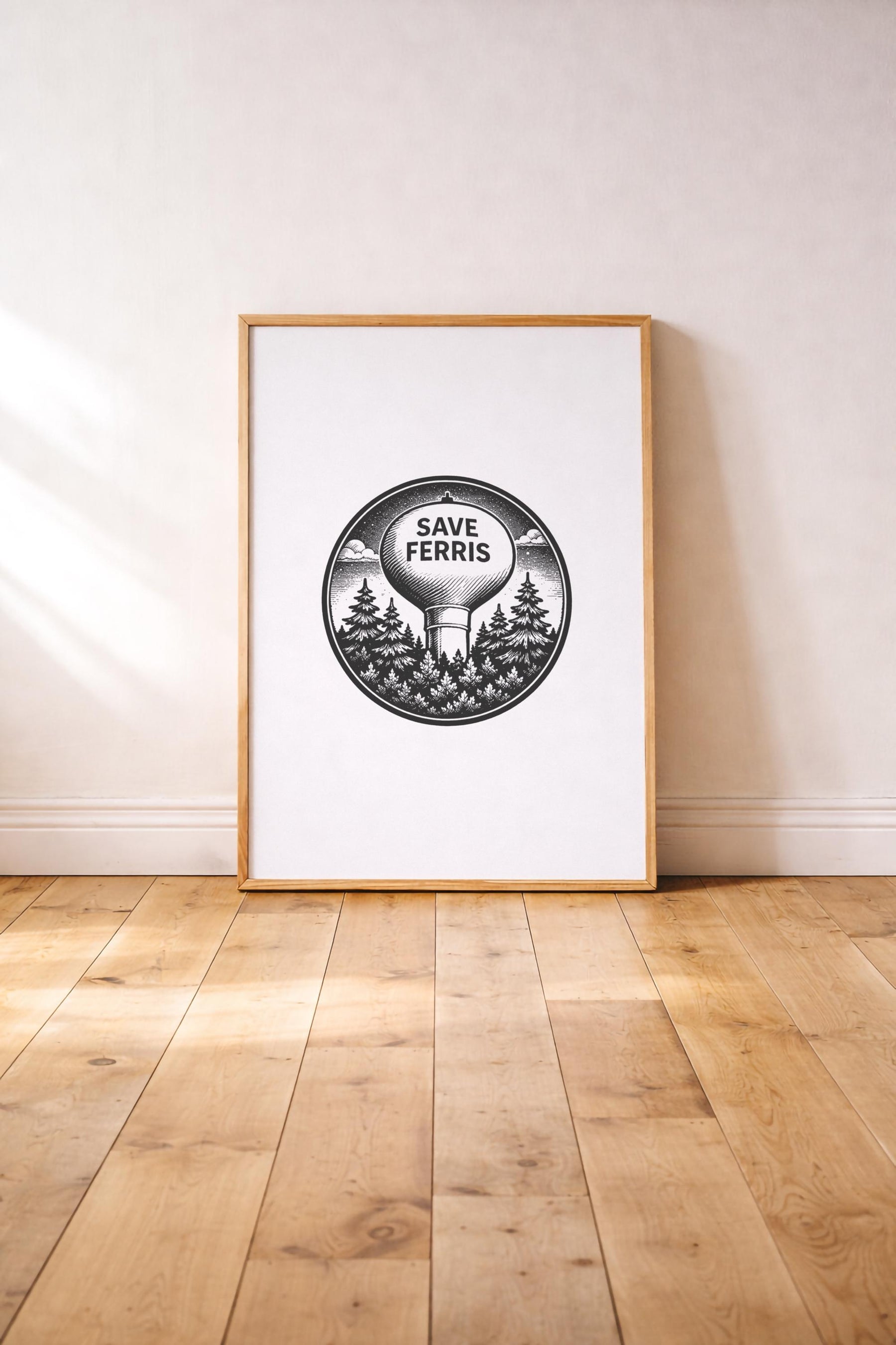 Ferris Bueller Save Ferris Water Tower Minimalist Art Print - Giclée Movie Wall Décor — image 2