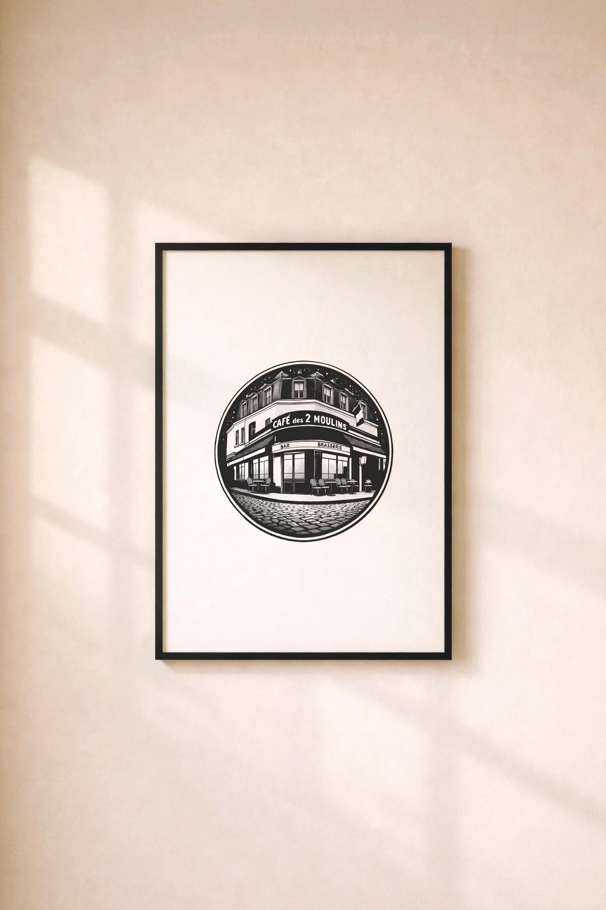 Amélie Café des 2 Moulins Minimalist Art Print – Giclée Wall Décor