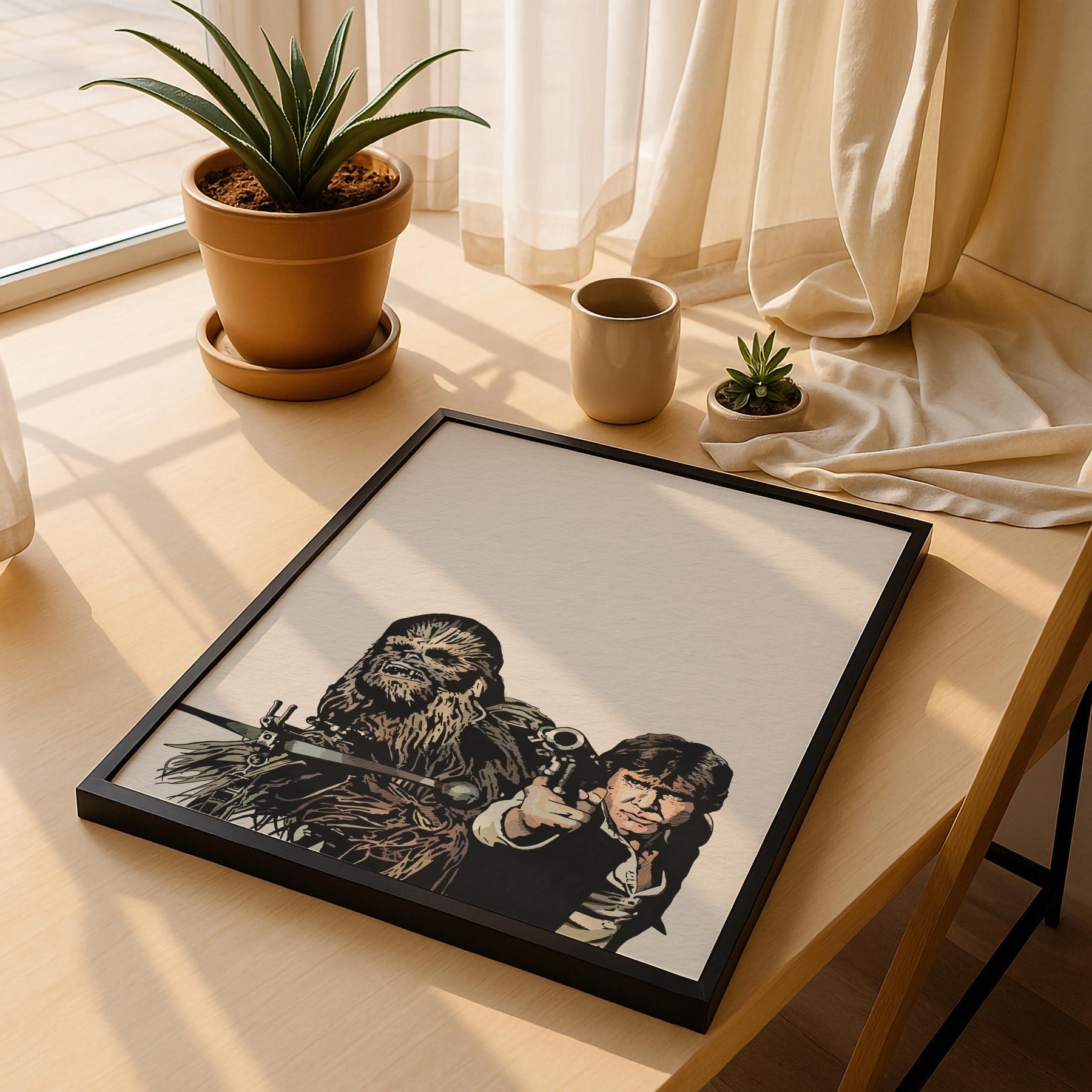 Star Wars - Han Solo and Chewbacca Portrait - Hand-Drawn Film Art Giclée Print/ Movie Poster — image 9