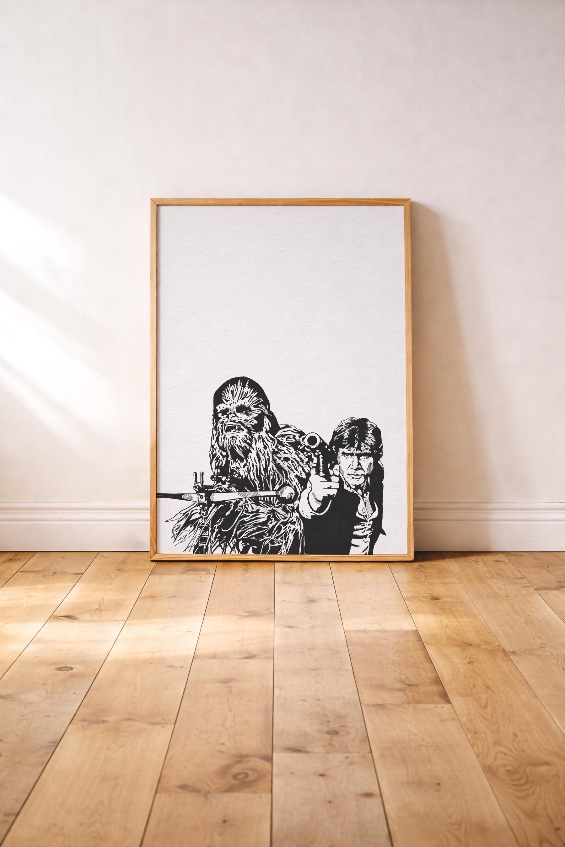 Star Wars - Han Solo and Chewbacca Portrait - Hand-Drawn Film Art Giclée Print/ Movie Poster — image 4