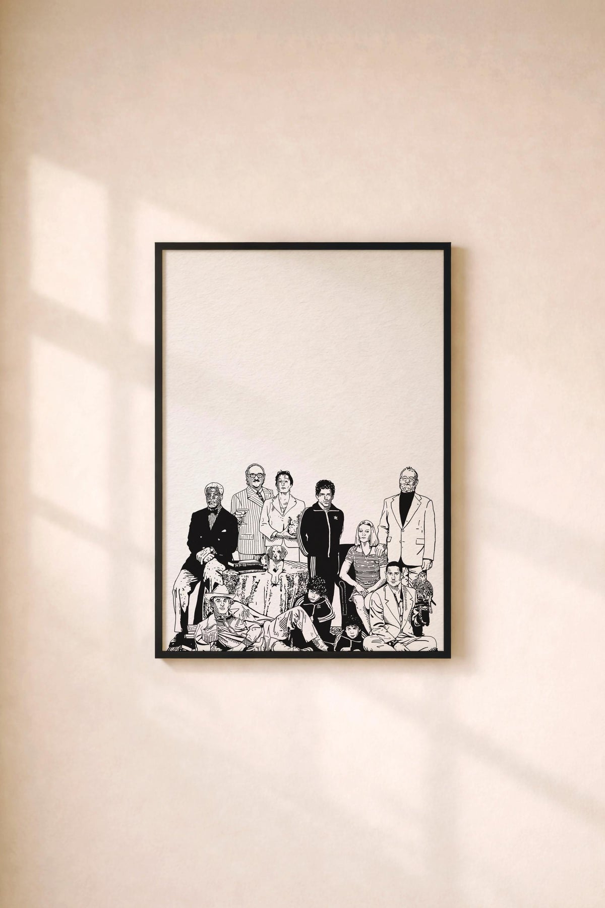 The Royal Tenenbaums Portrait Print - Wes Anderson Hand-Drawn Film Art Giclée Movie Poster