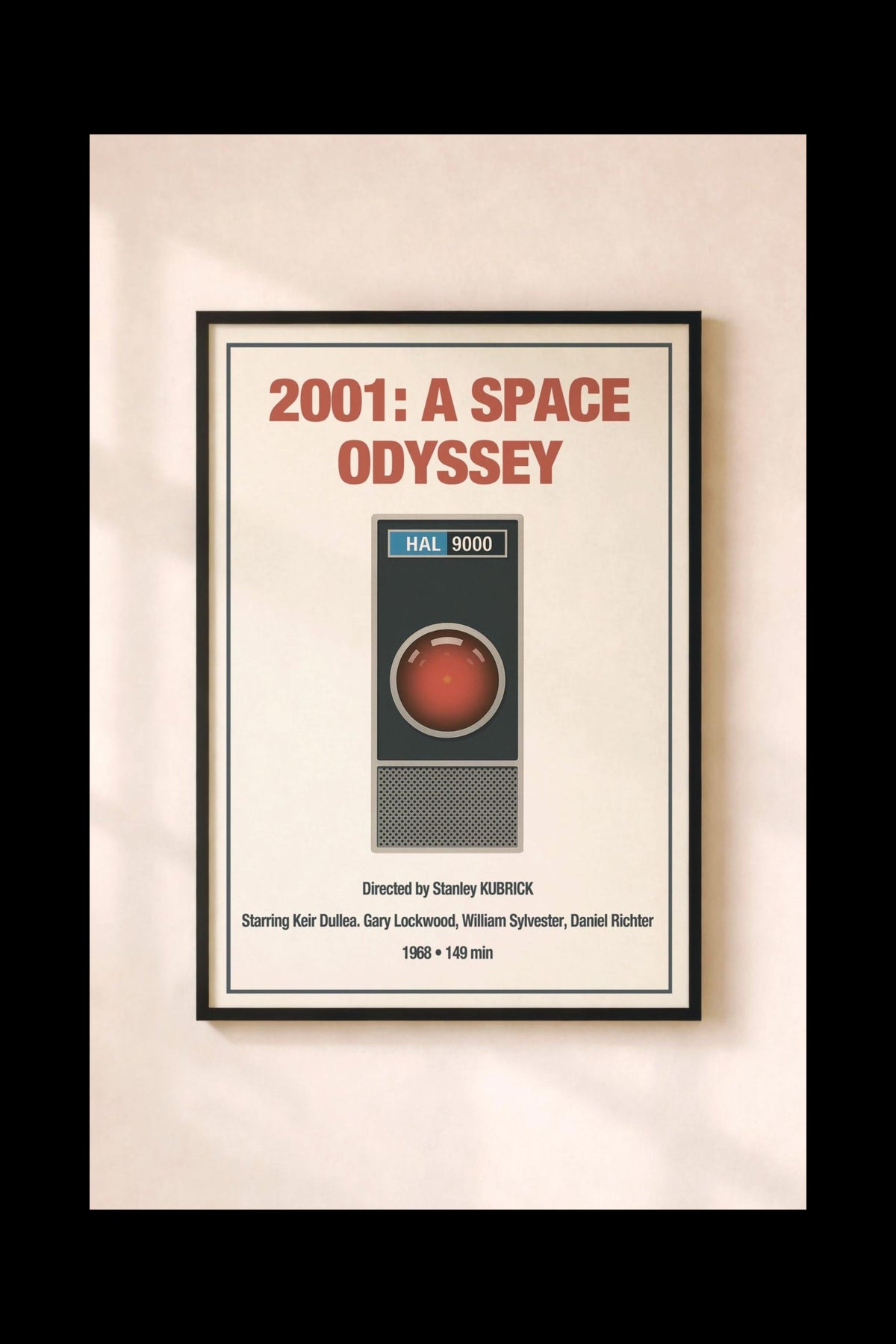 2001: A Space Odyssey HAL 9000 Minimalist Movie Poster | Kubrick Sci-Fi Vintage Wall Art Print