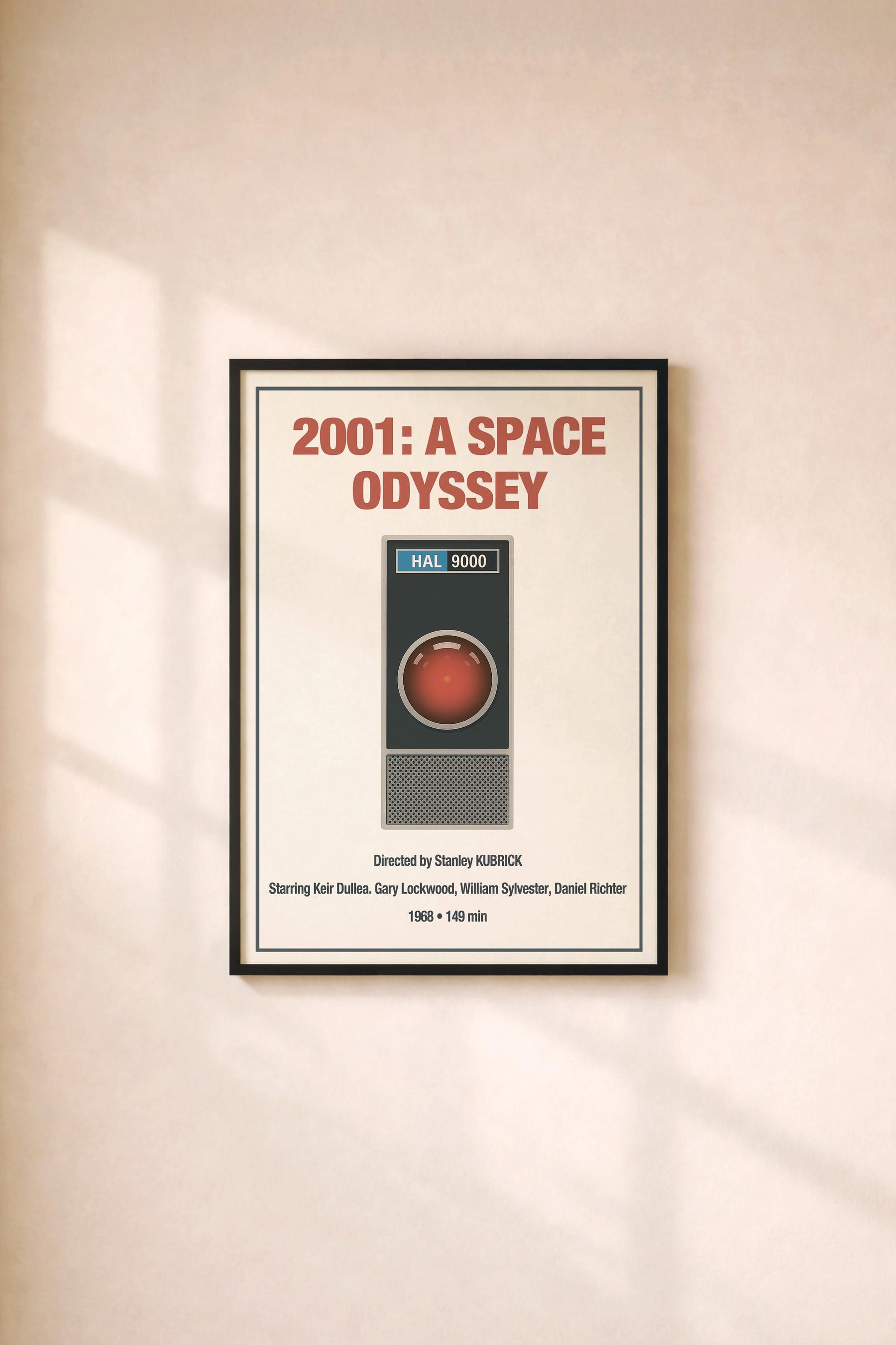 2001: A Space Odyssey HAL 9000 Minimalist Movie Poster – Kubrick Sci-Fi Vintage Wall Art Print