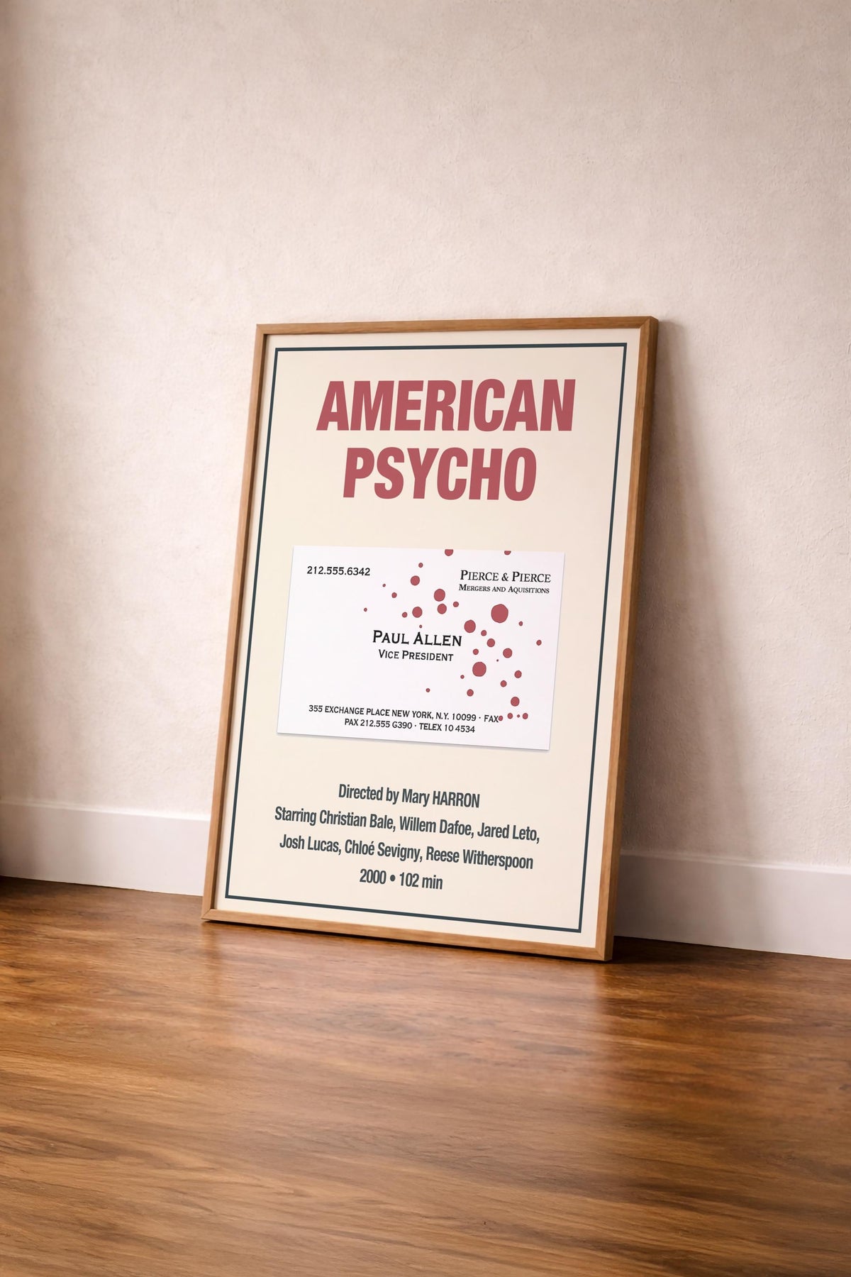 American Psycho Minimalist Poster – Paul Allen Business Card Film Wall Art — image 4