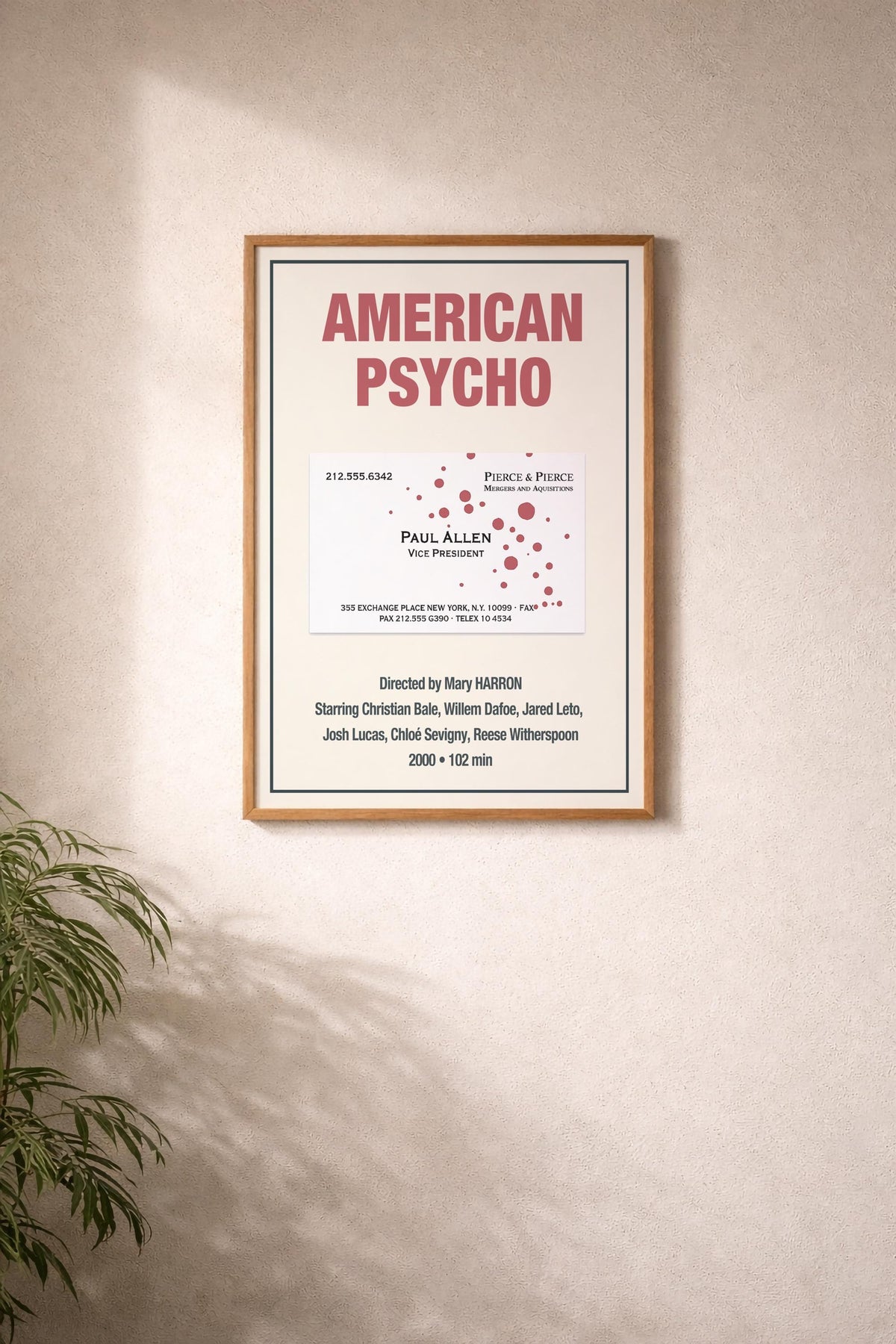 American Psycho Minimalist Poster – Paul Allen Business Card Film Wall Art — image 6