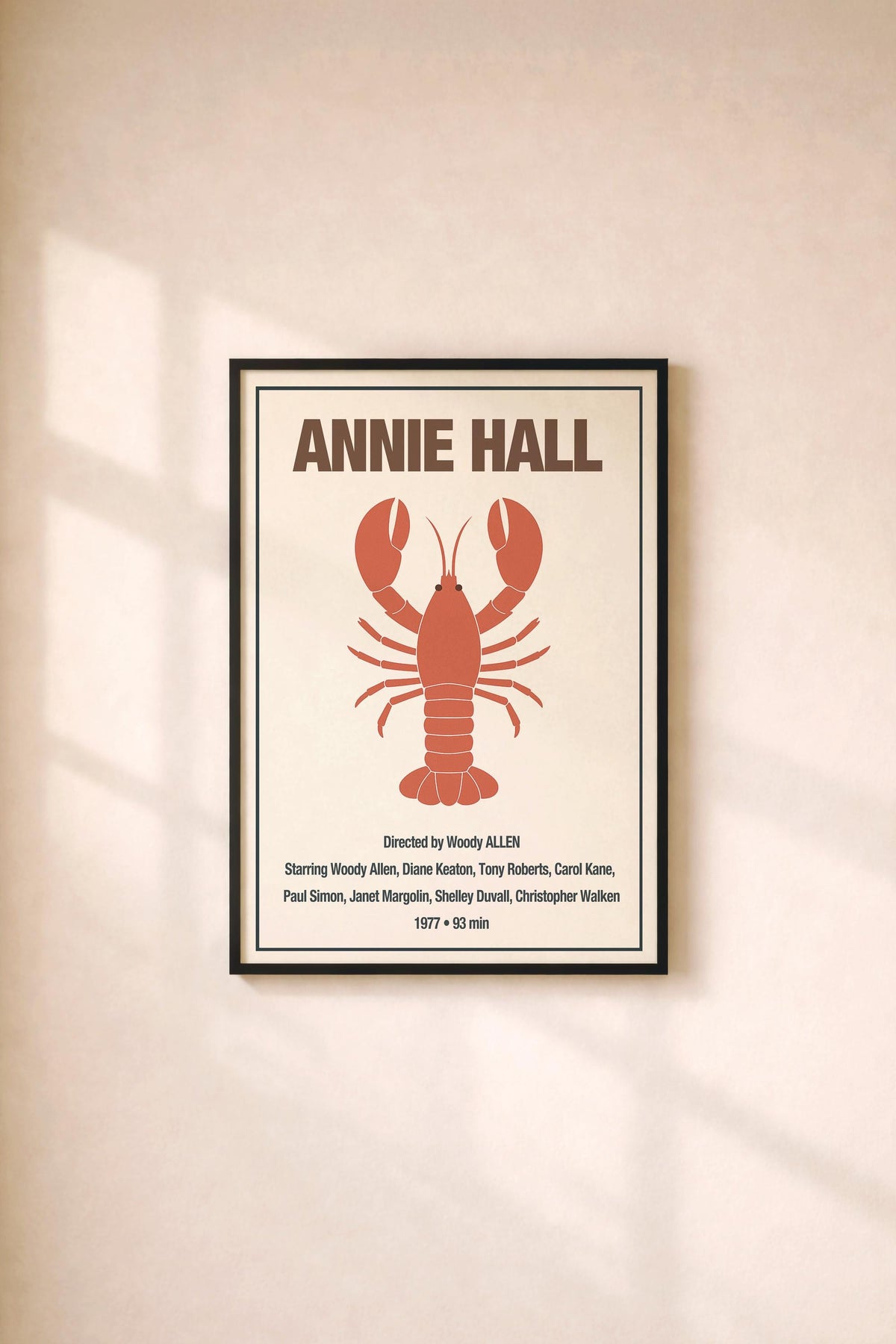 Annie Hall Lobster Minimalist Movie Poster – Classic Film Wall Art