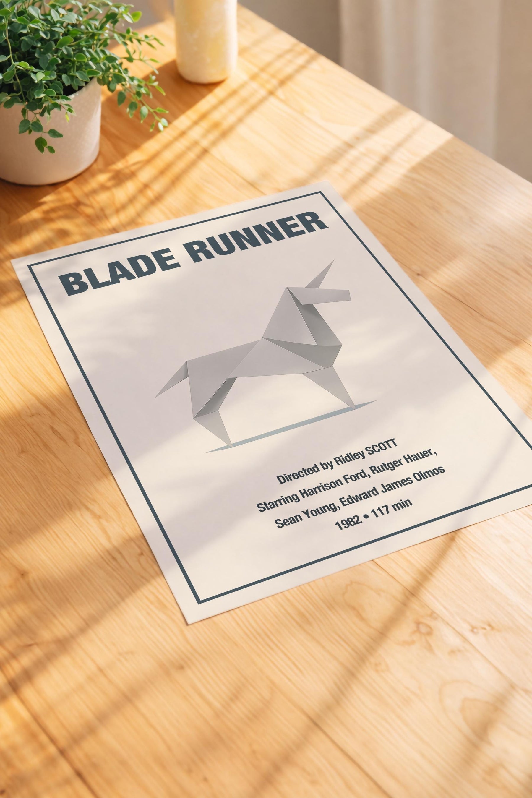 Blade Runner Origami Unicorn Minimalist Movie Poster - Sci-Fi Film Wall Art — image 3