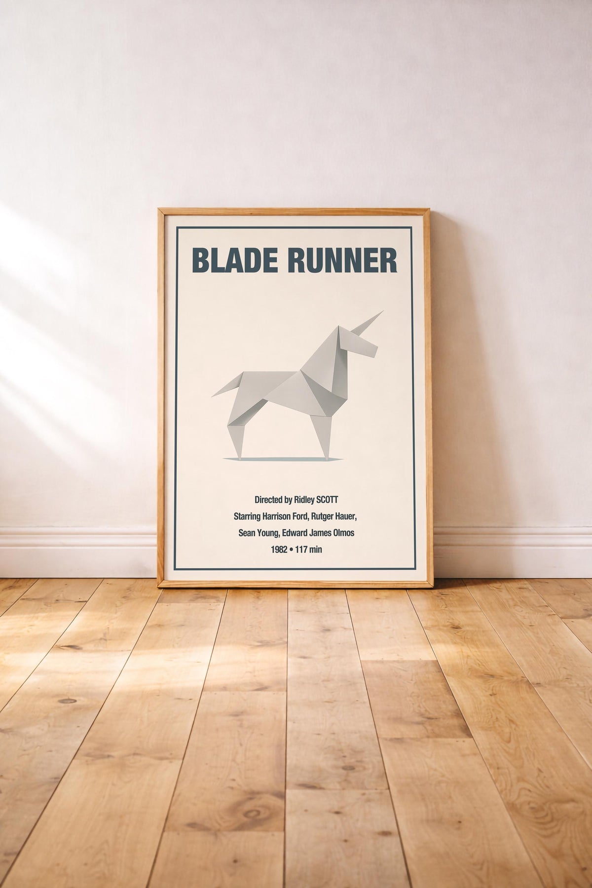 Blade Runner Origami Unicorn Minimalist Movie Poster | Sci-Fi Film Wall Art