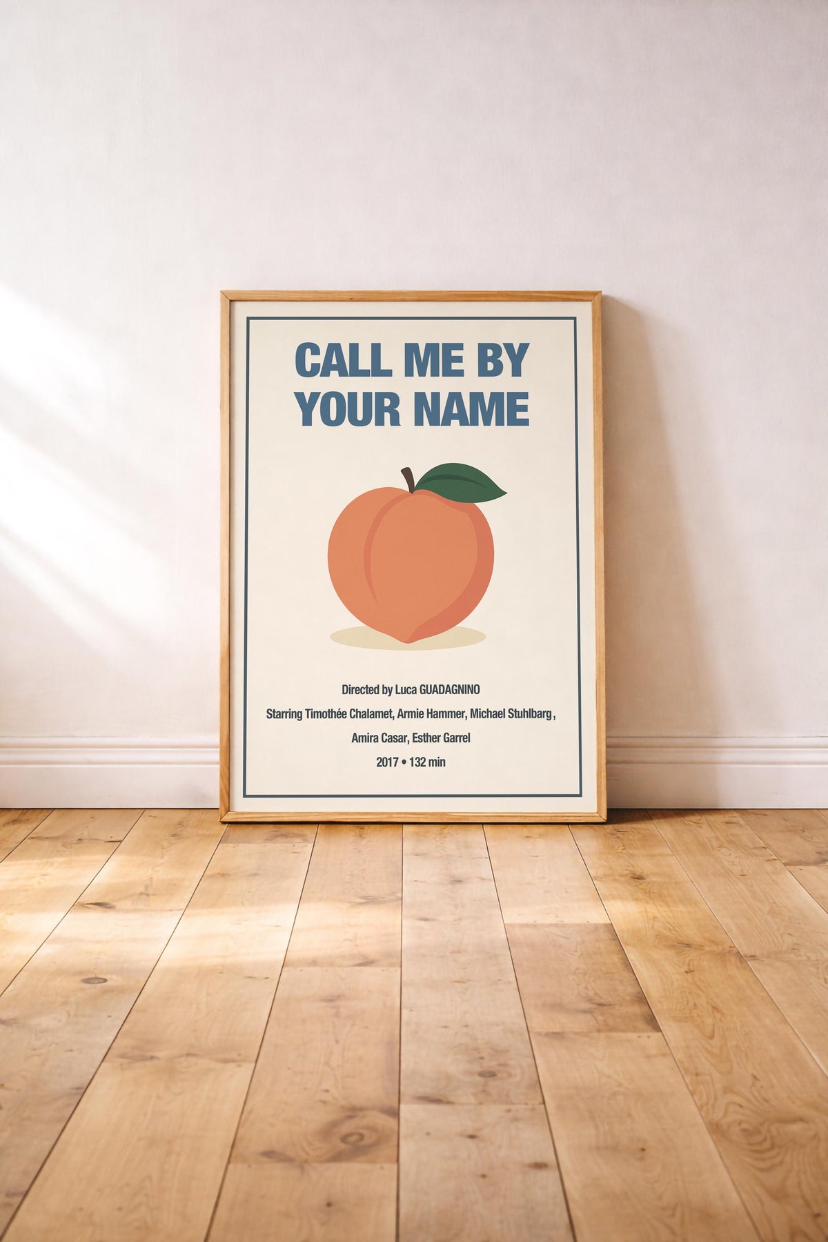 Call Me By Your Name Minimalist Movie Poster | Peach Film Wall Art
