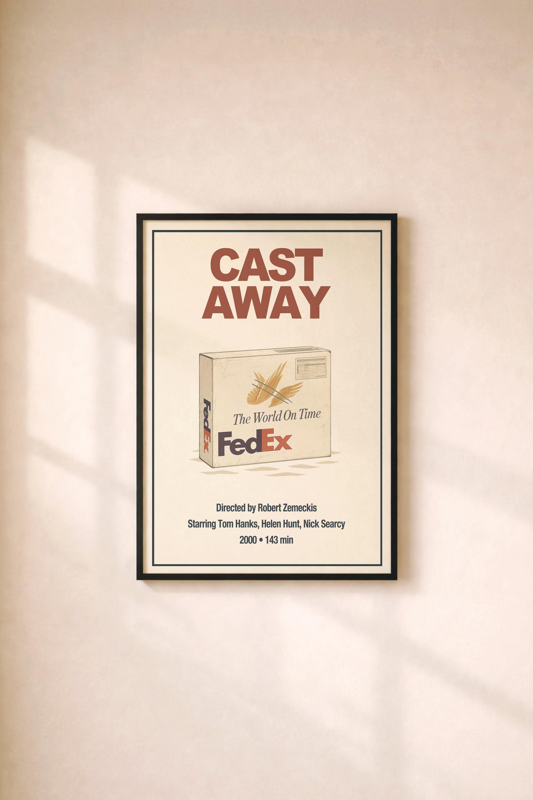 Cast Away Minimalist Poster – FedEx Package Film Wall Art