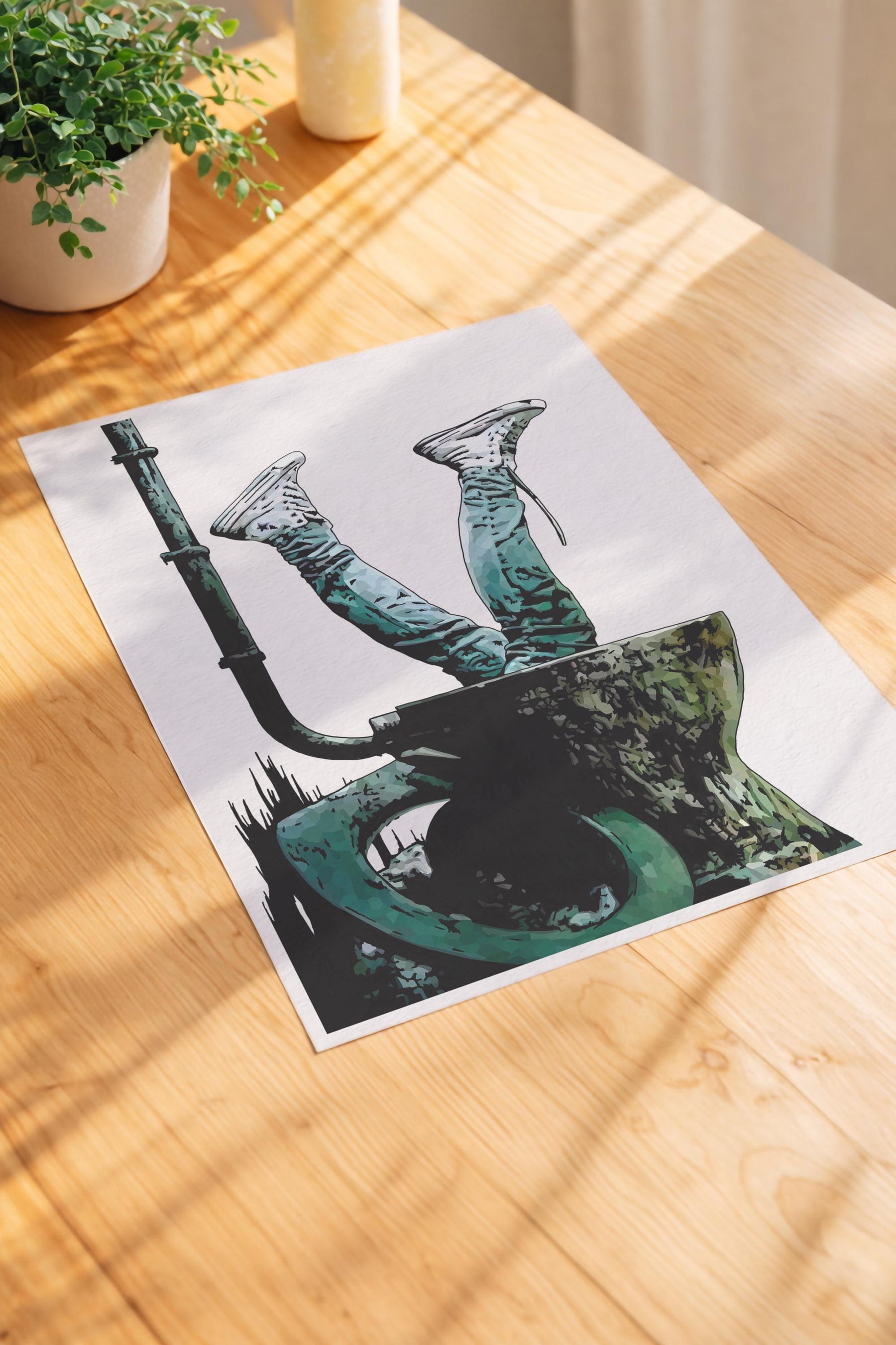 Trainspotting Minimalist Movie Poster – Toilet Scene Illustration Giclée Print, Cult Film Wall Art — image 5