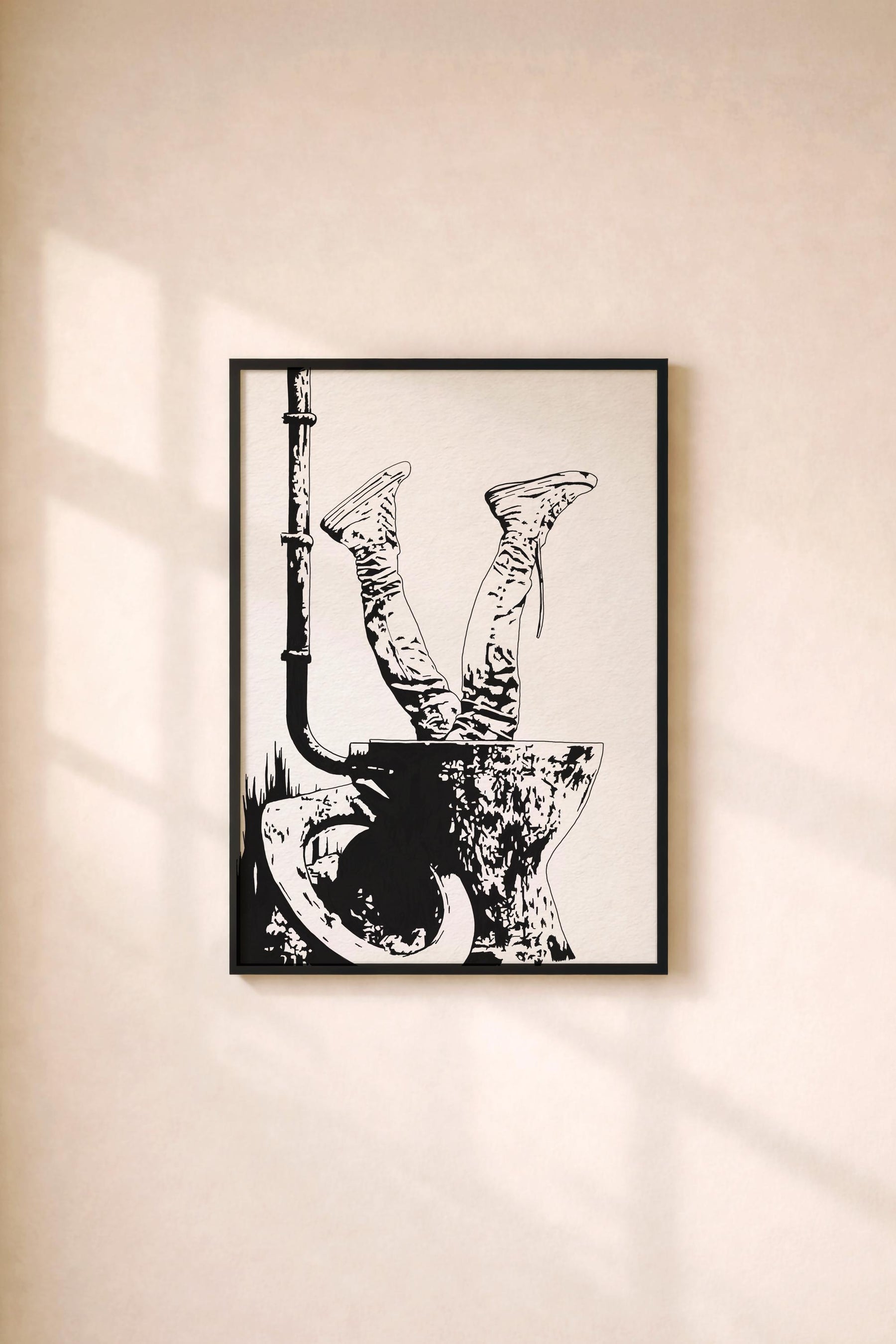 Trainspotting Minimalist Movie Poster – Toilet Scene Illustration Giclée Print, Cult Film Wall Art — image 2