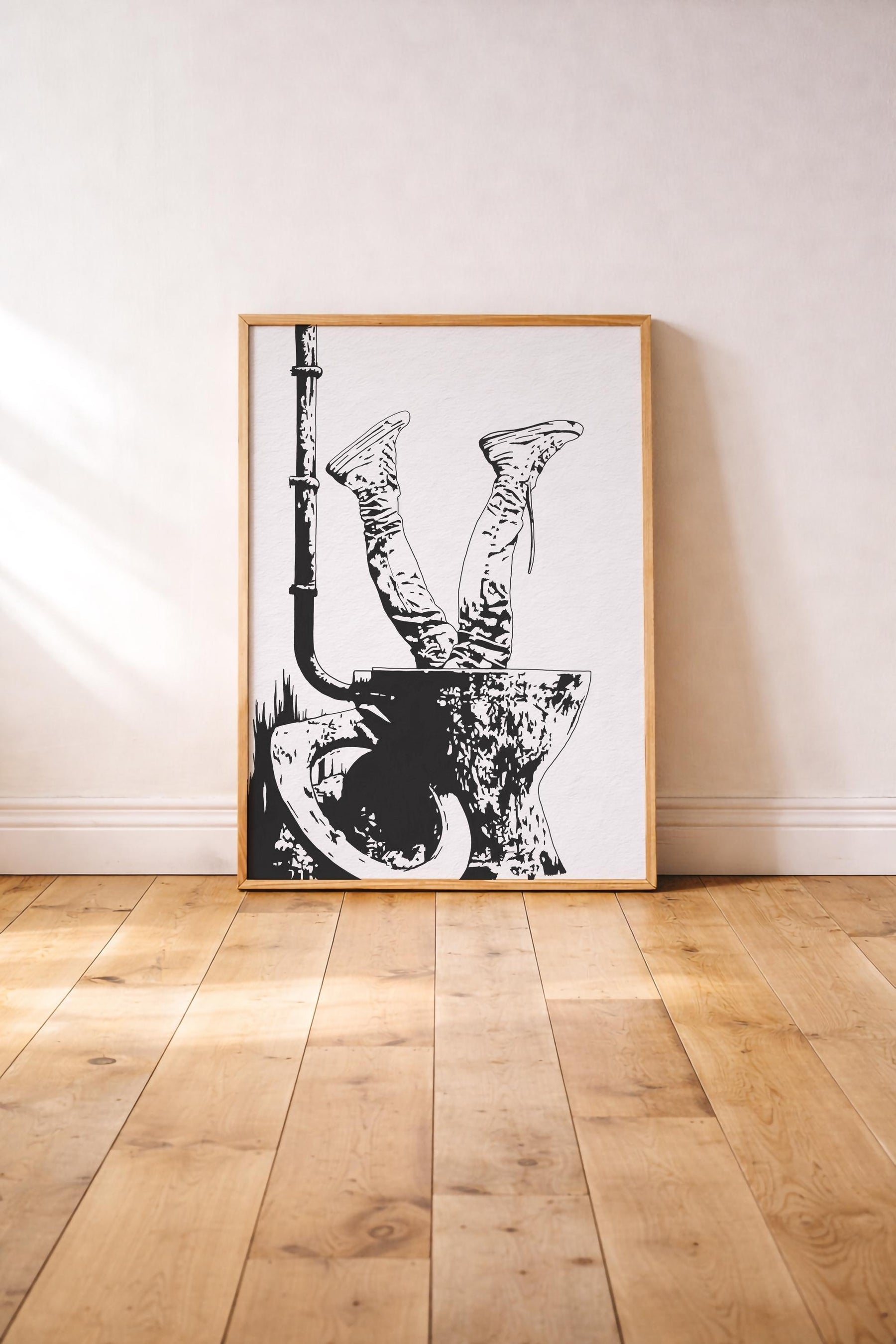 Trainspotting Minimalist Movie Poster – Toilet Scene Illustration Giclée Print, Cult Film Wall Art — image 4