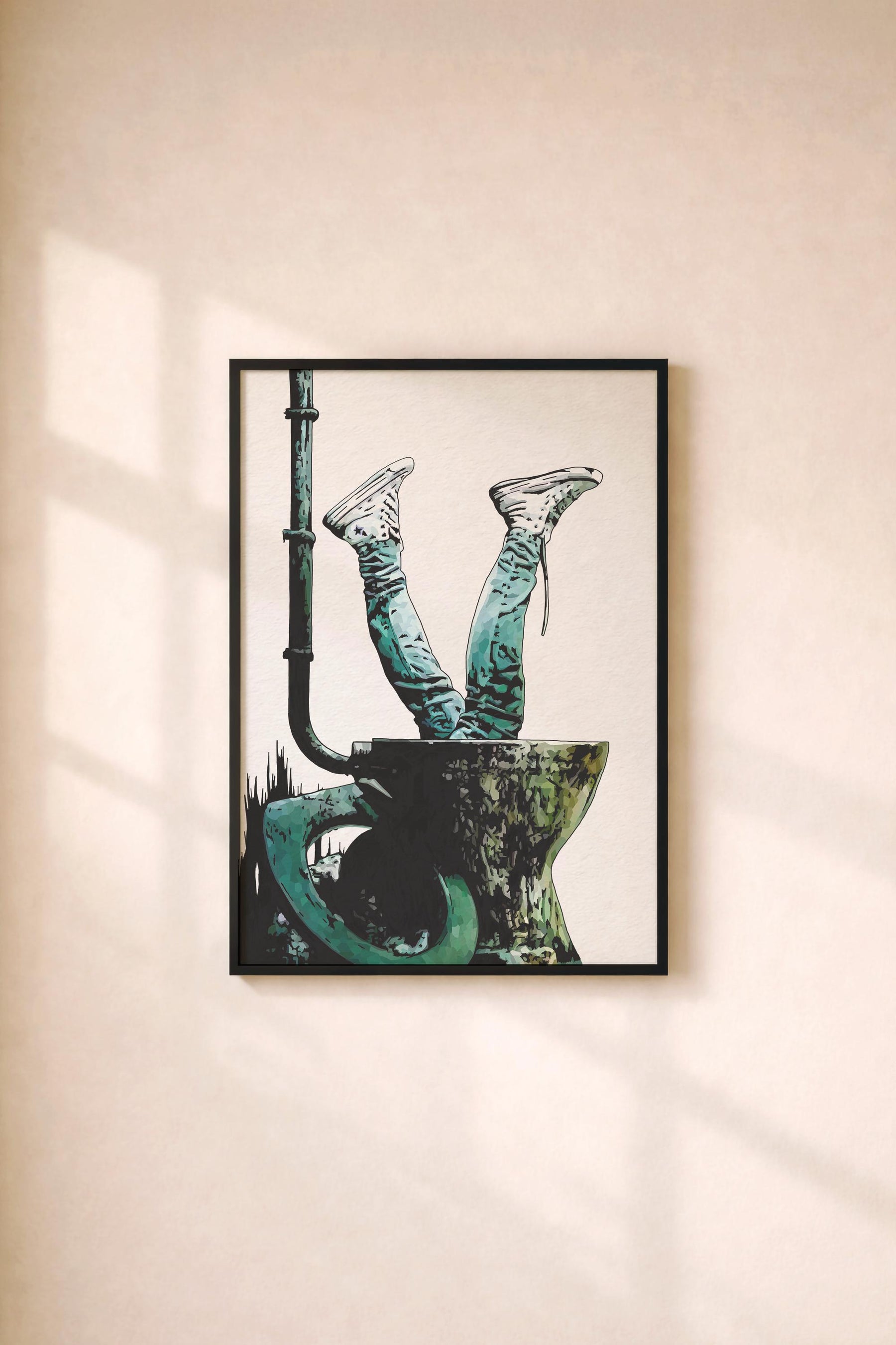 Trainspotting Minimalist Movie Poster – Toilet Scene Illustration Giclée Print, Cult Film Wall Art