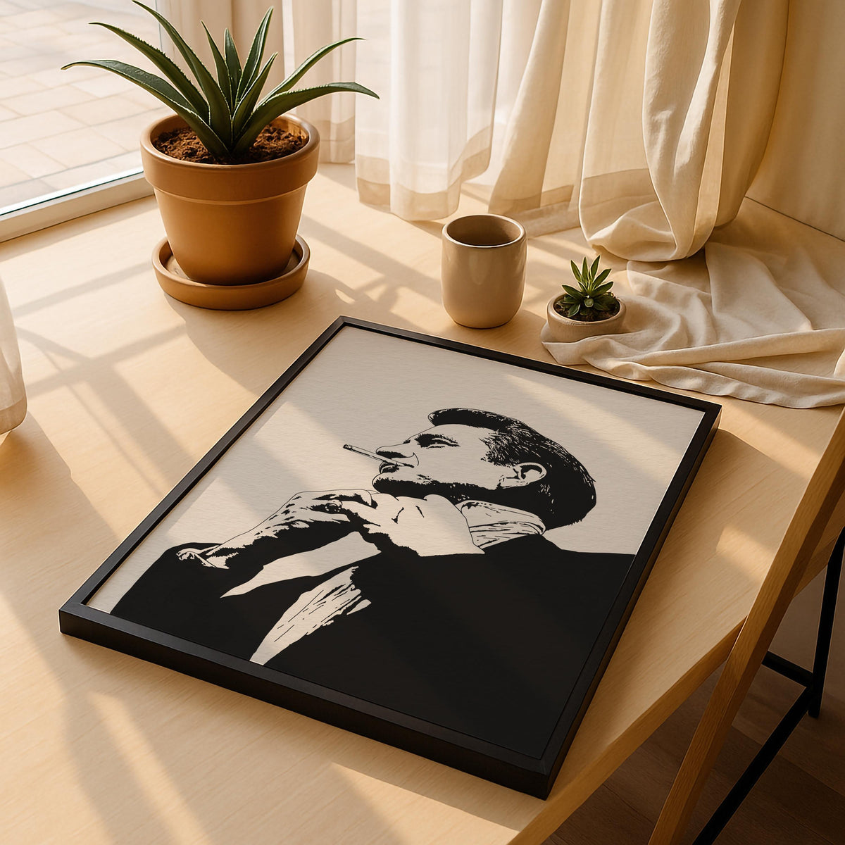 Johnny Cash Minimalist Portrait Print – Country Music Icon Giclée Wall Art — image 5