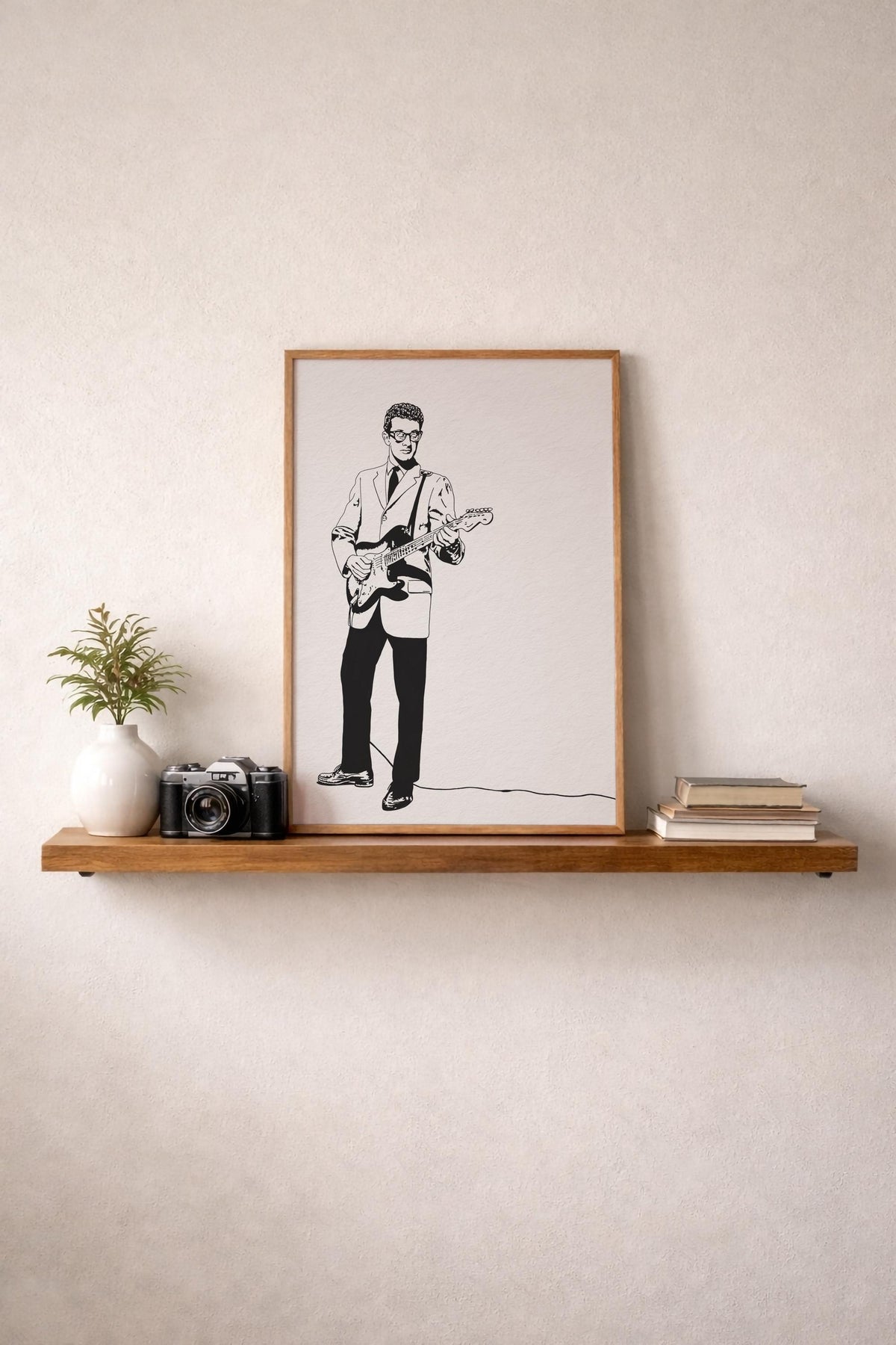 Buddy Holly Minimalist Portrait Print – Rock and Roll Music Icon Giclée Wall Art — image 9