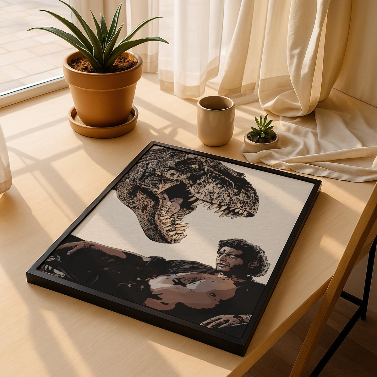 Jurassic Park Minimalist Poster – Dr Ian Malcolm T-Rex Illustration Print — image 10