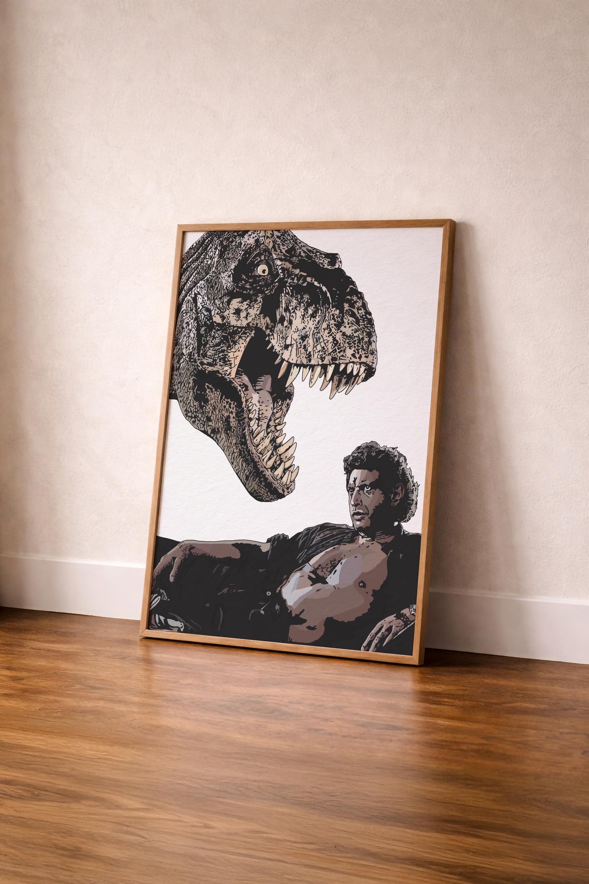 Jurassic Park Minimalist Poster – Dr Ian Malcolm T-Rex Illustration Print — image 6