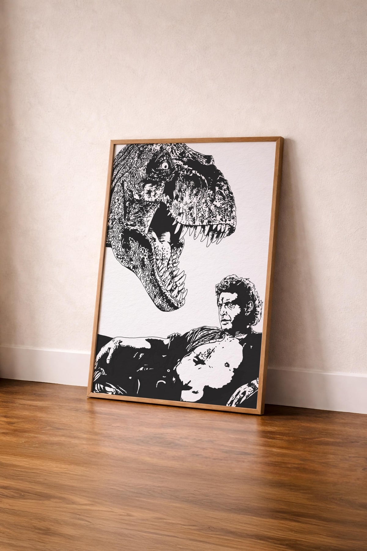 Jurassic Park Minimalist Poster – Dr Ian Malcolm T-Rex Illustration Print — image 7