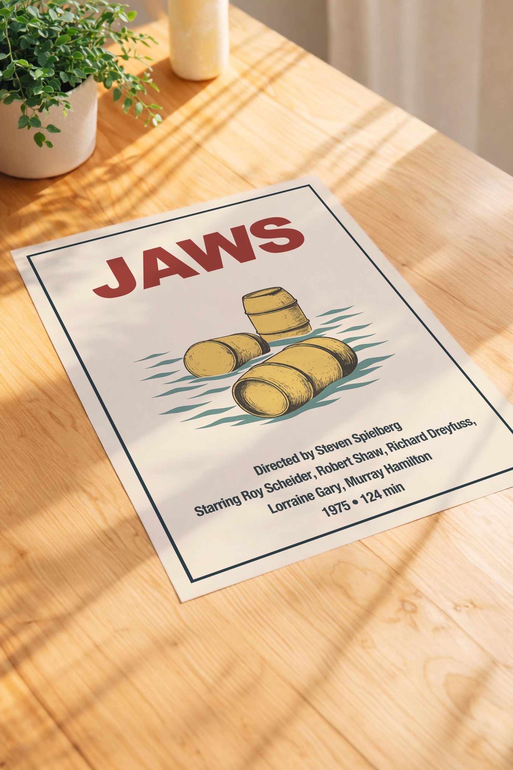 Jaws Minimalist Movie Poster – Cult Film Art Print – Giclée Cinema Wall Decor — image 3