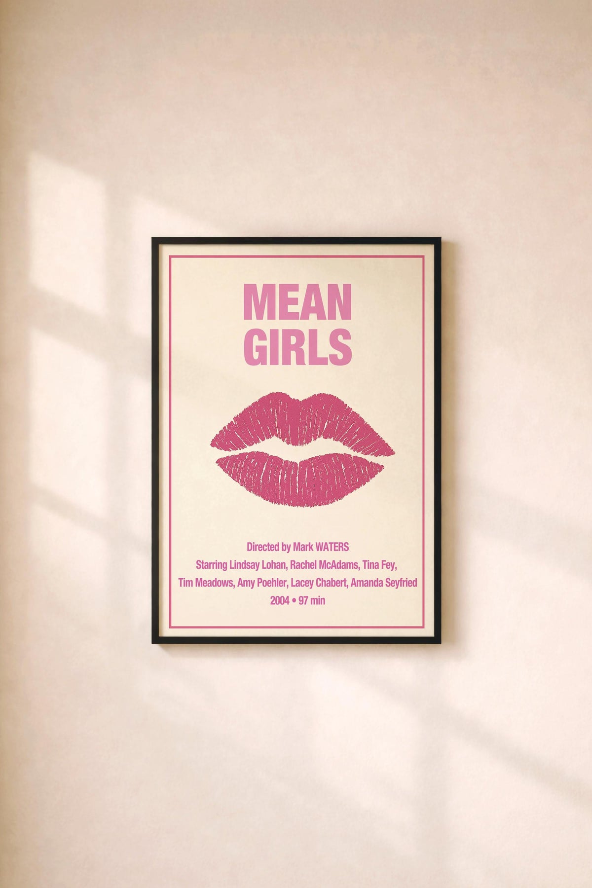 Mean Girls Minimalist Movie Poster – Cult Teen Film Art Print – Giclée Cinema Wall Decor